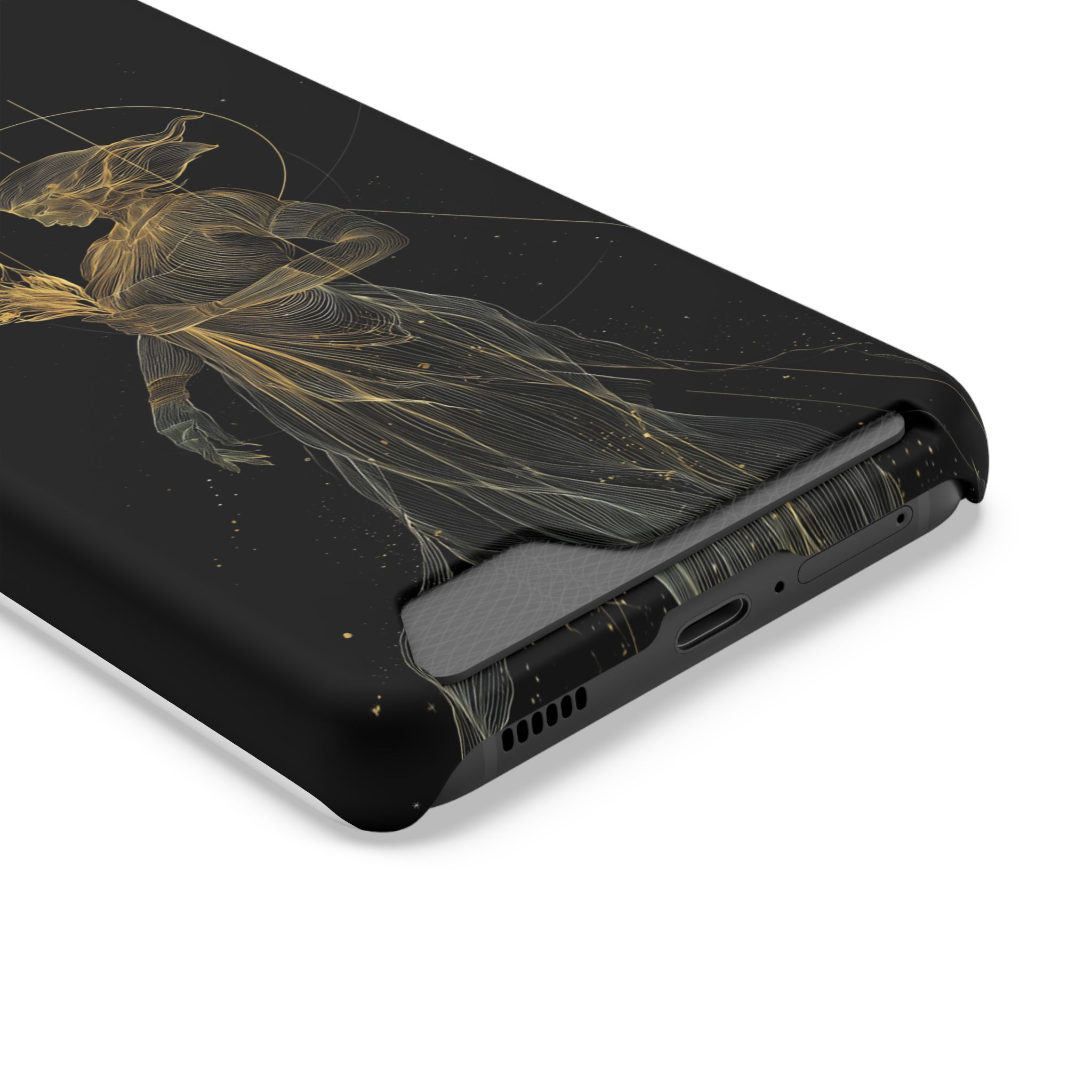 Virgo Zodiac Phone Case with Card Holder – Celestial Gold Maiden - Image 6