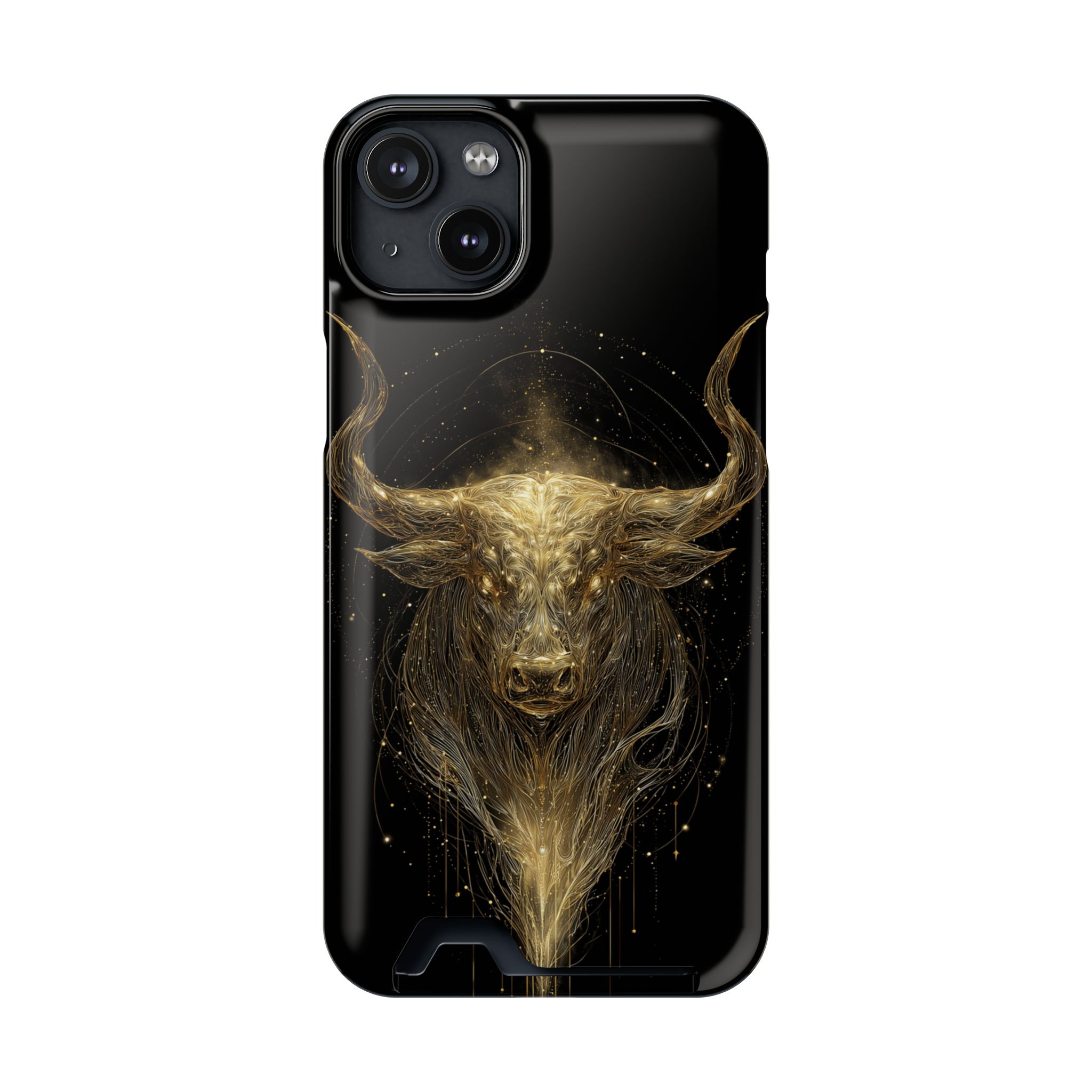 Taurus Zodiac Phone Case with Card Holder – Celestial Gold Bull - Image 95
