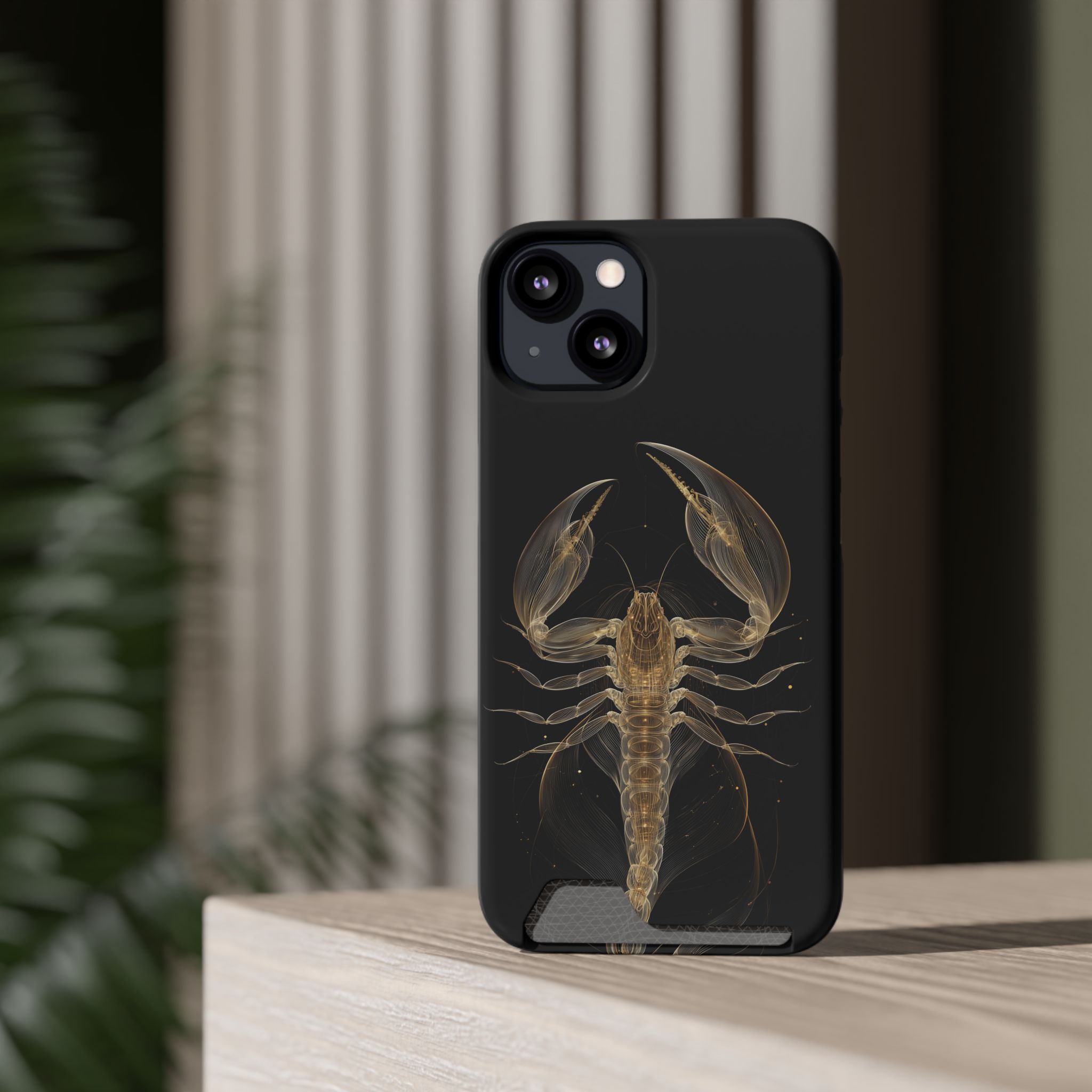 Scorpio Zodiac Phone Case with Card Holder – Celestial Gold Scorpion - Image 28
