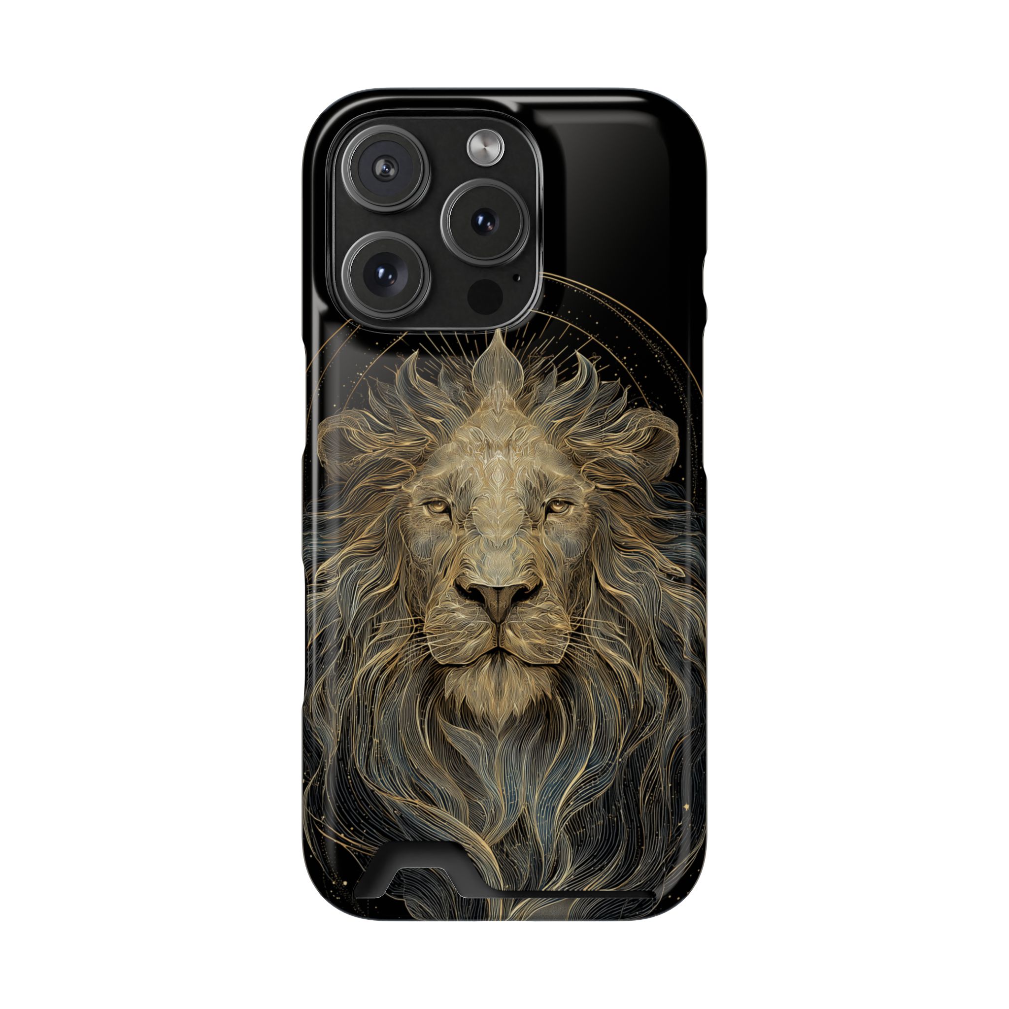 Leo Zodiac Phone Case with Card Holder – Celestial Gold Lion - Image 107