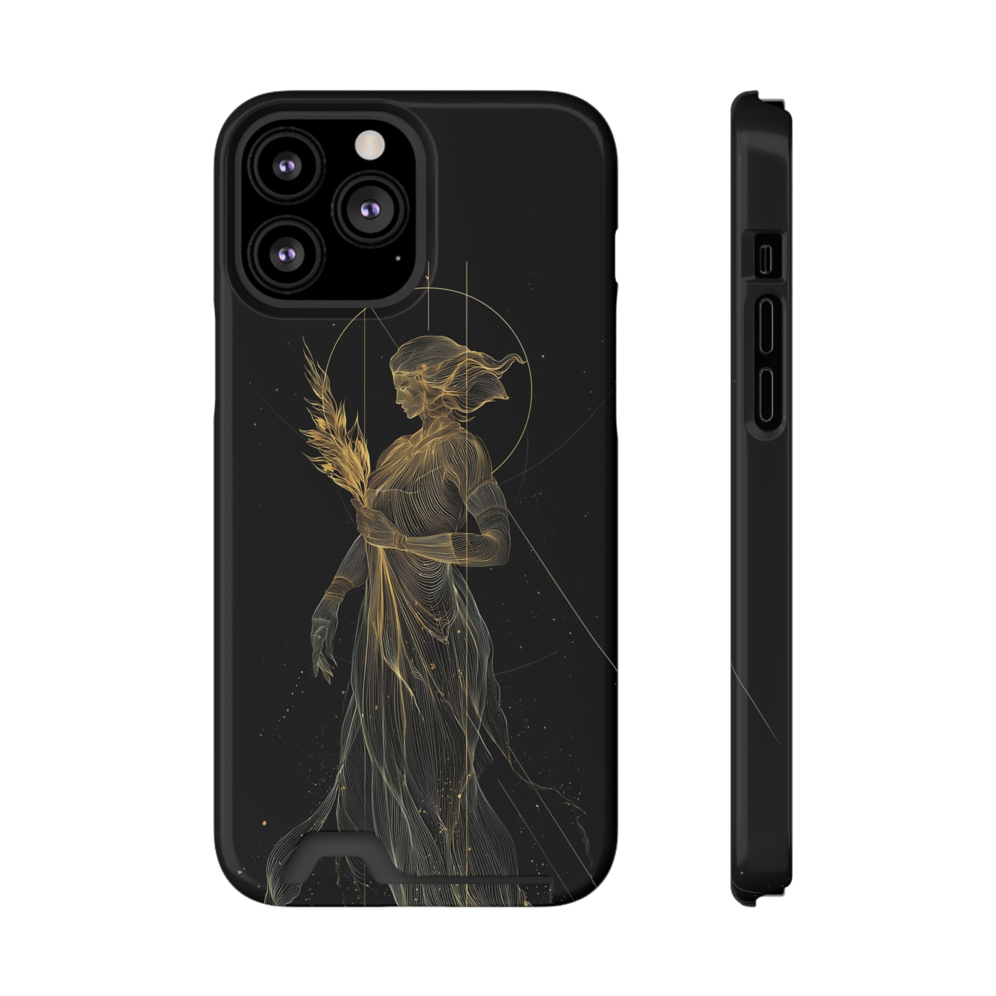Virgo Zodiac Phone Case with Card Holder – Celestial Gold Maiden - Image 49