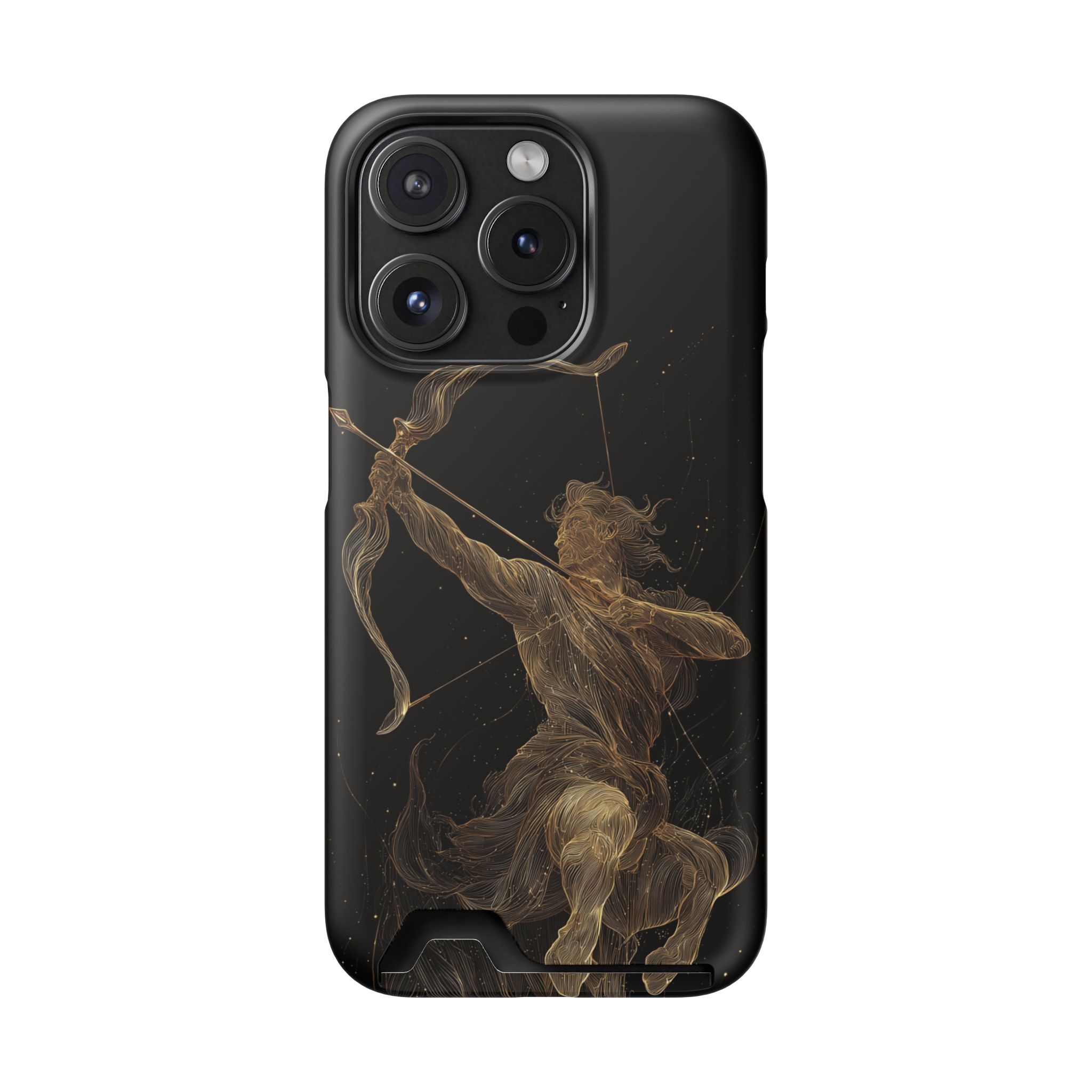 Sagittarius Zodiac Phone Case with Card Holder – Celestial Gold Archer - Image 100