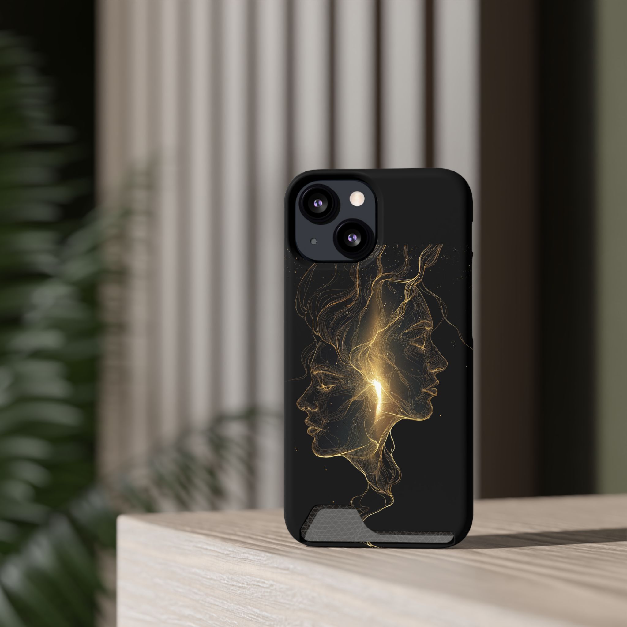 Gemini Zodiac Phone Case with Card Holder – Celestial Gold Twins - Image 40