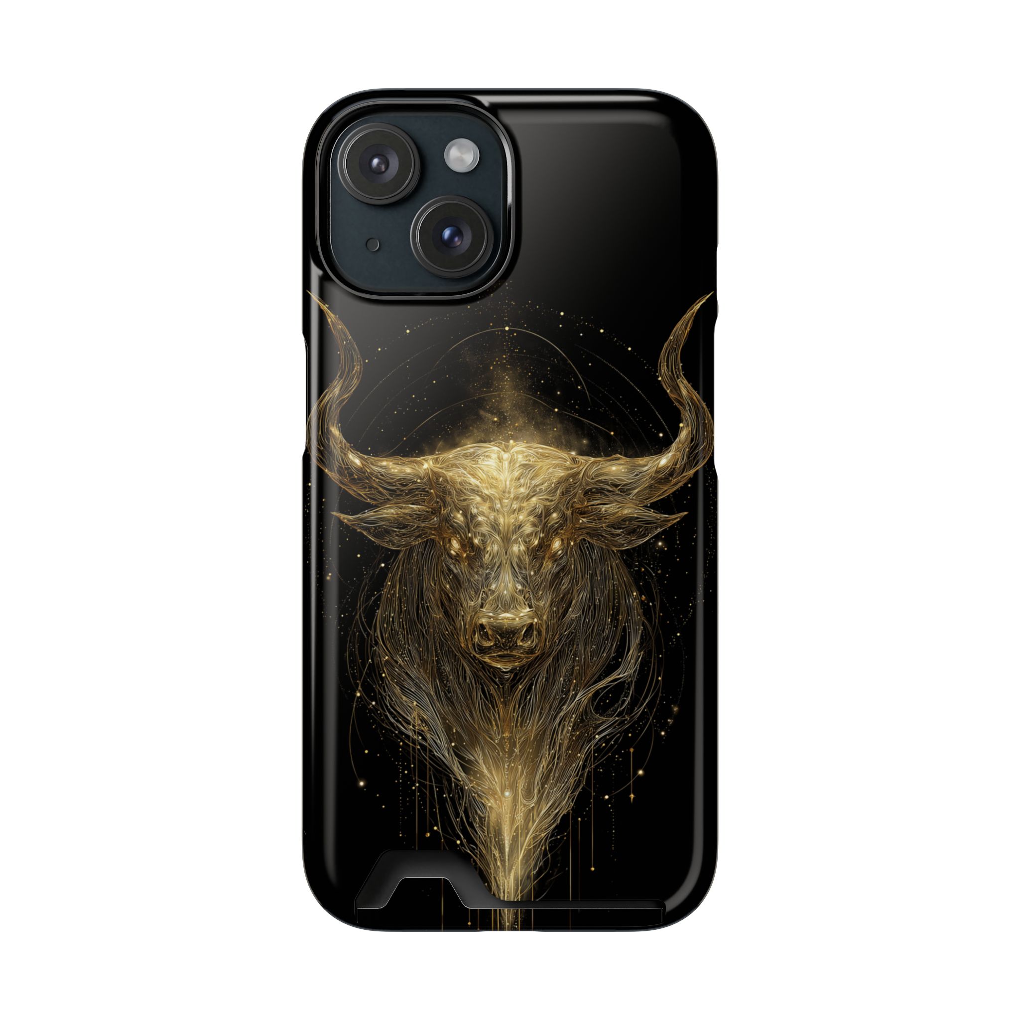Taurus Zodiac Phone Case with Card Holder – Celestial Gold Bull - Image 97