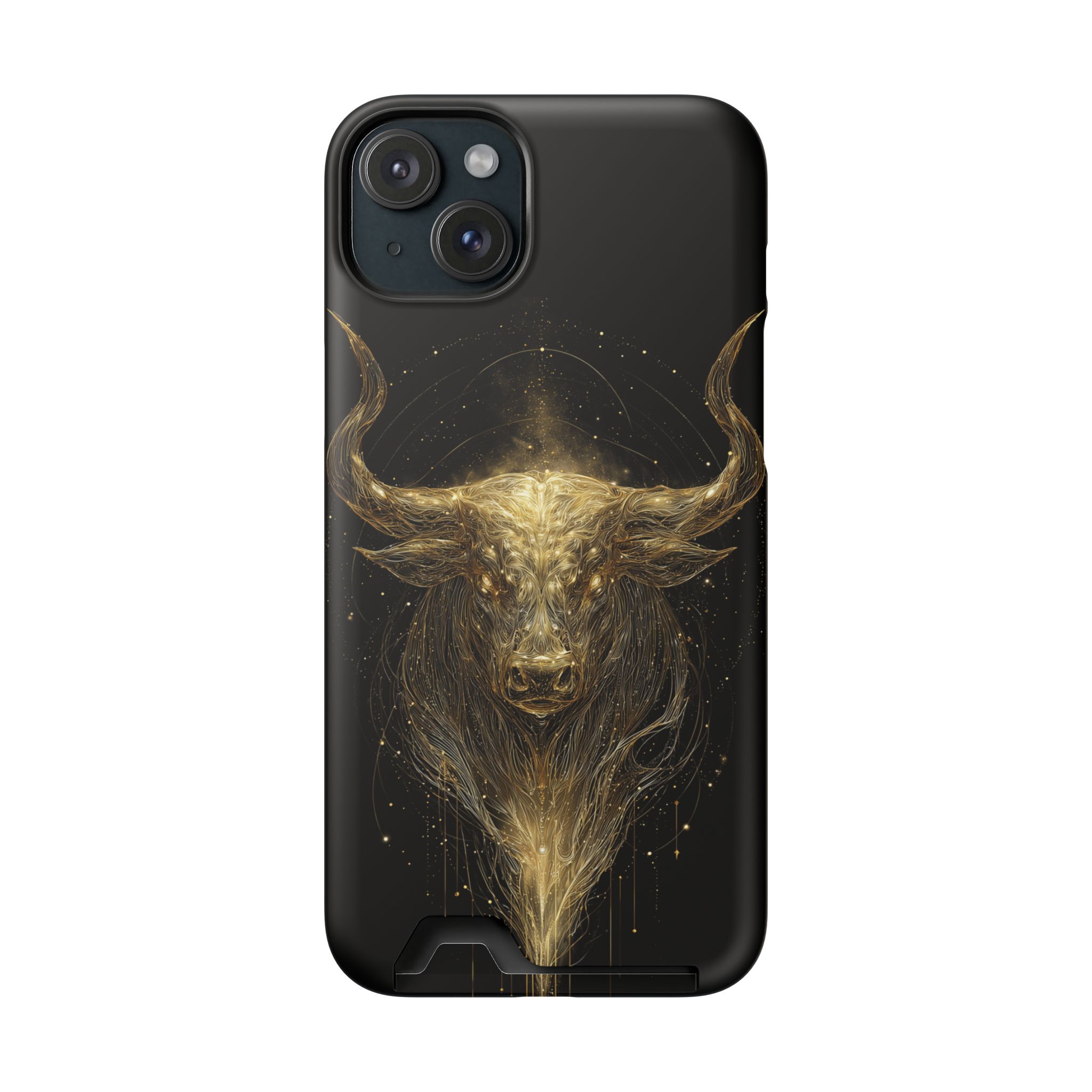 Taurus Zodiac Phone Case with Card Holder – Celestial Gold Bull - Image 102