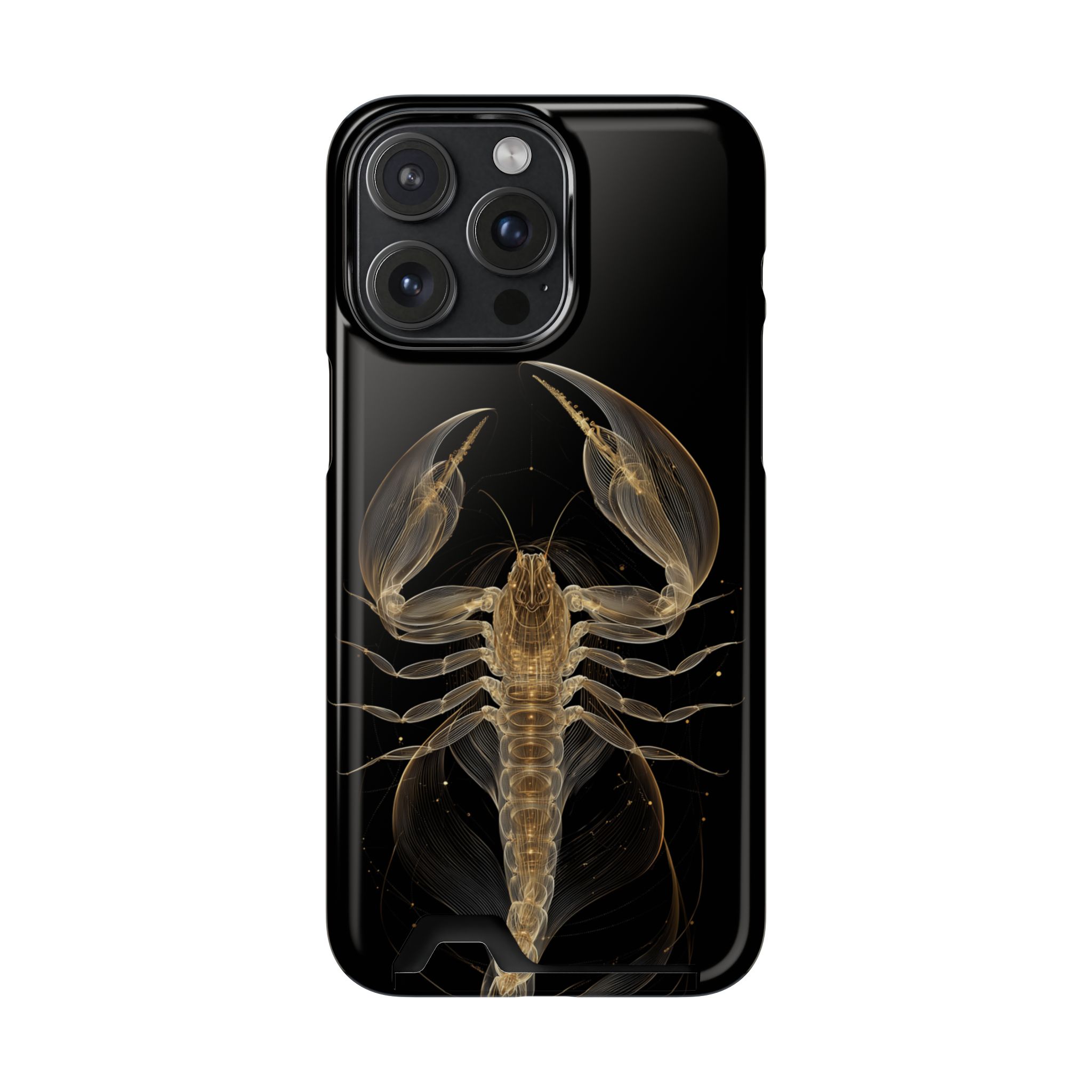 Scorpio Zodiac Phone Case with Card Holder – Celestial Gold Scorpion - Image 103