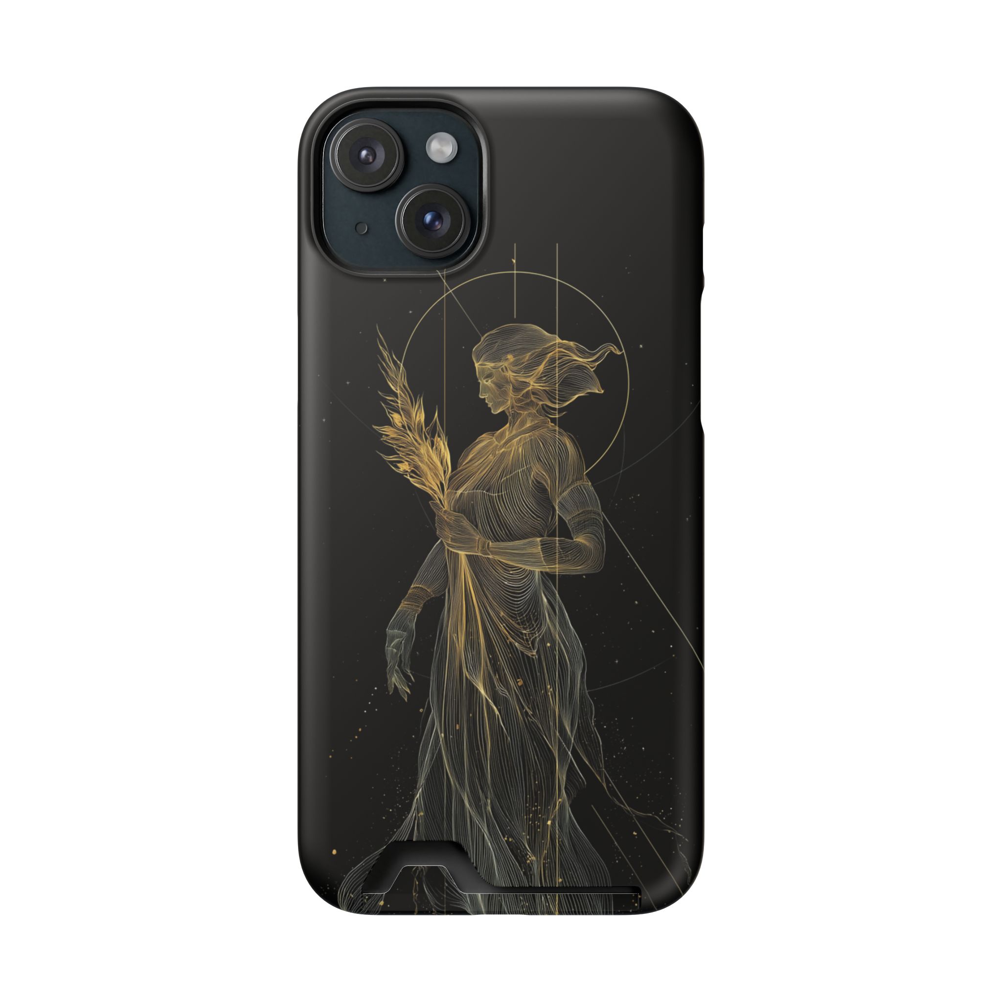 Virgo Zodiac Phone Case with Card Holder – Celestial Gold Maiden - Image 102