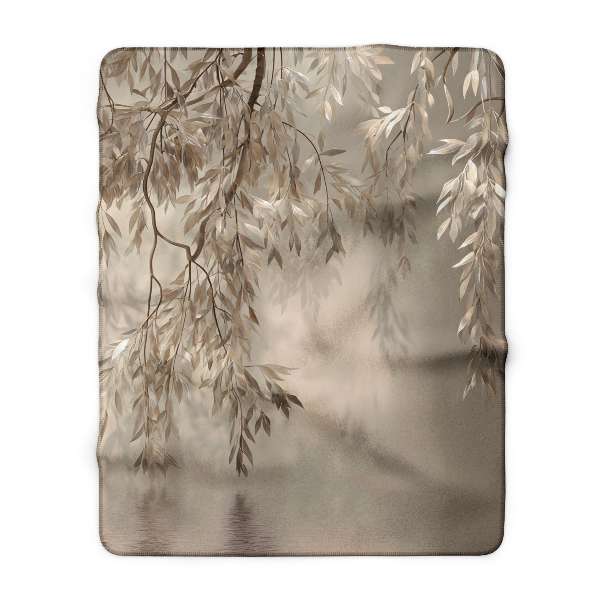 Weeping Willow Sherpa Blanket – Serene Cosmic Botanical Throw - Image 9