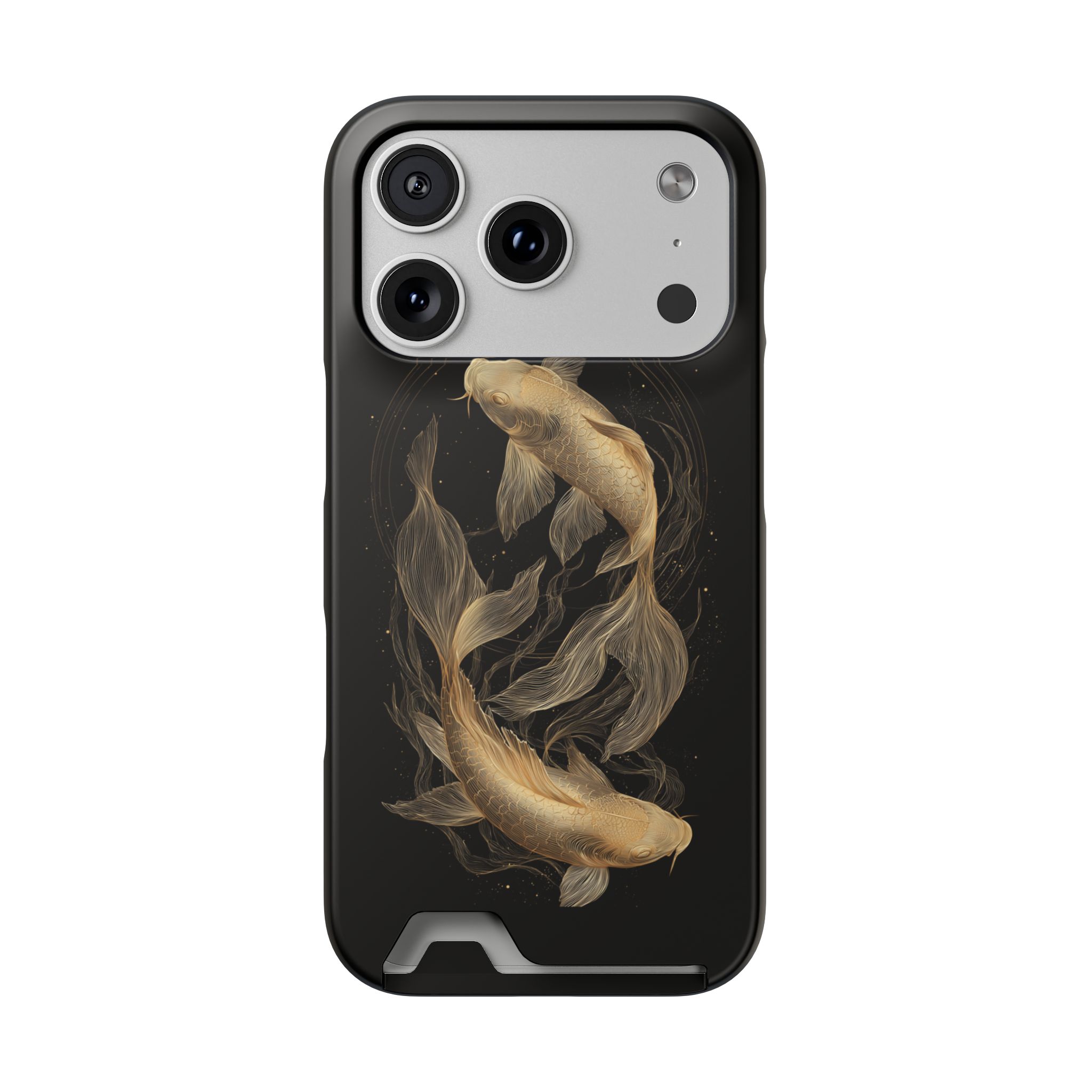Pisces Zodiac Phone Case with Card Holder – Celestial Gold Fish - Image 83