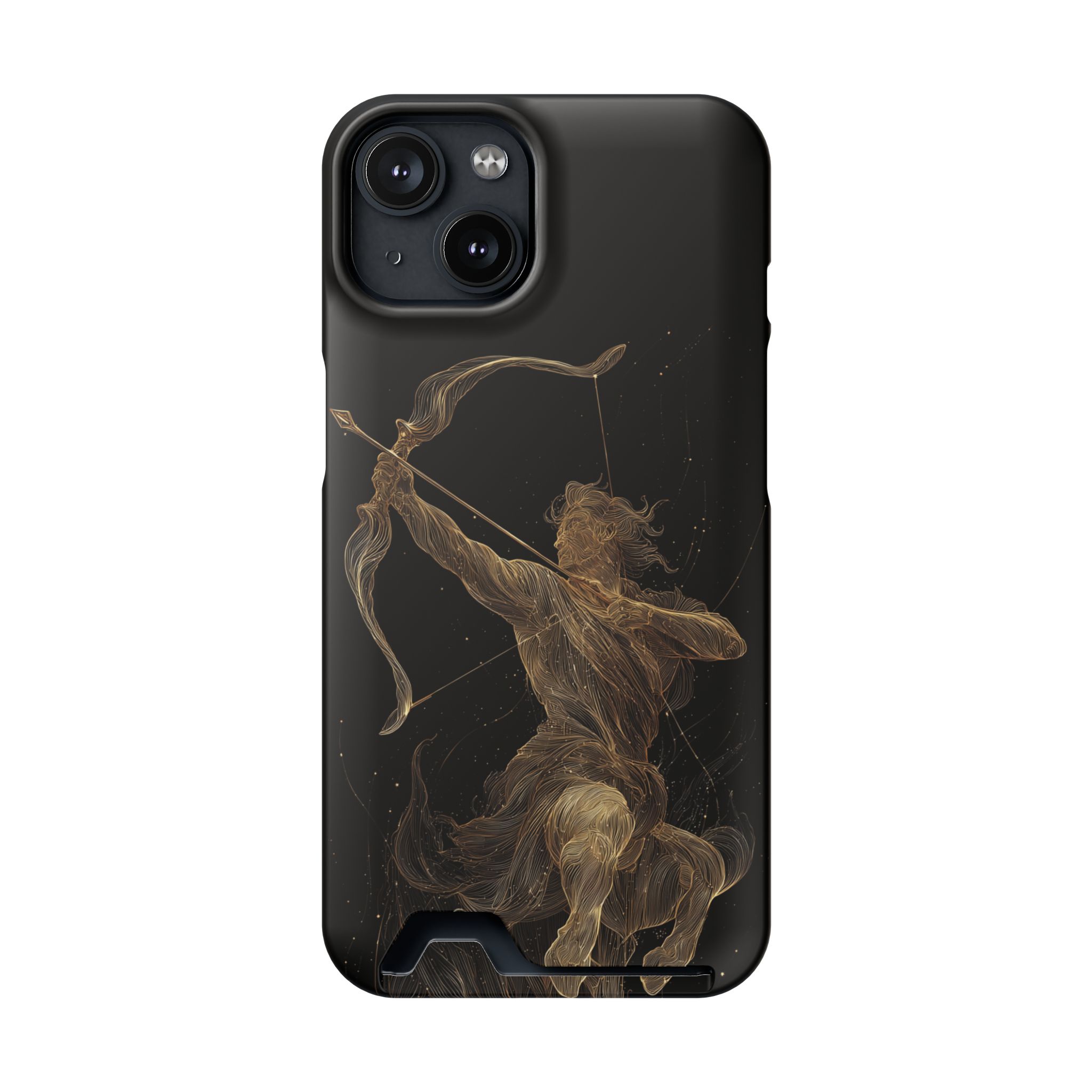 Sagittarius Zodiac Phone Case with Card Holder – Celestial Gold Archer - Image 89