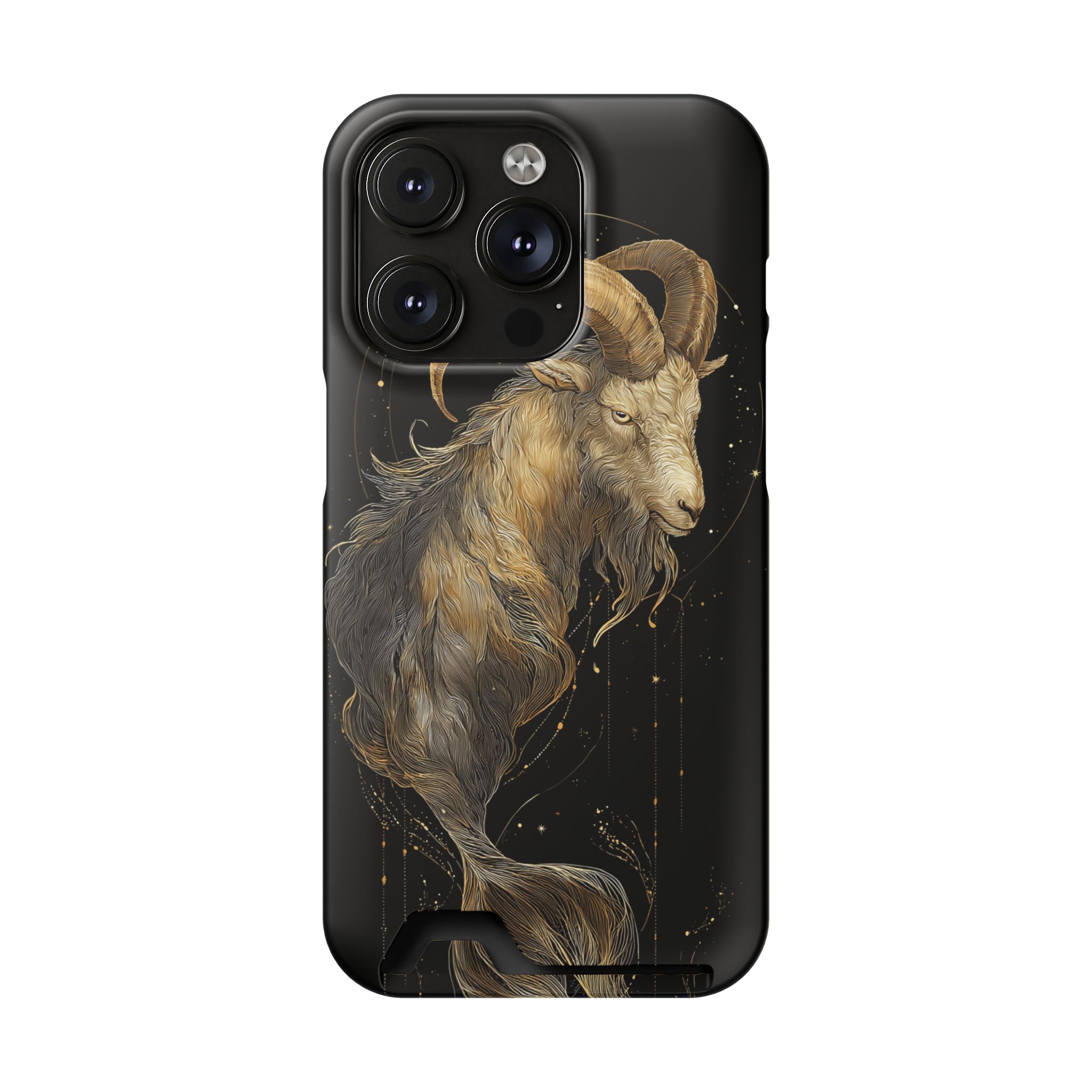 Capricorn Zodiac Phone Case with Card Holder – Celestial Gold Sea-Goat - Image 90