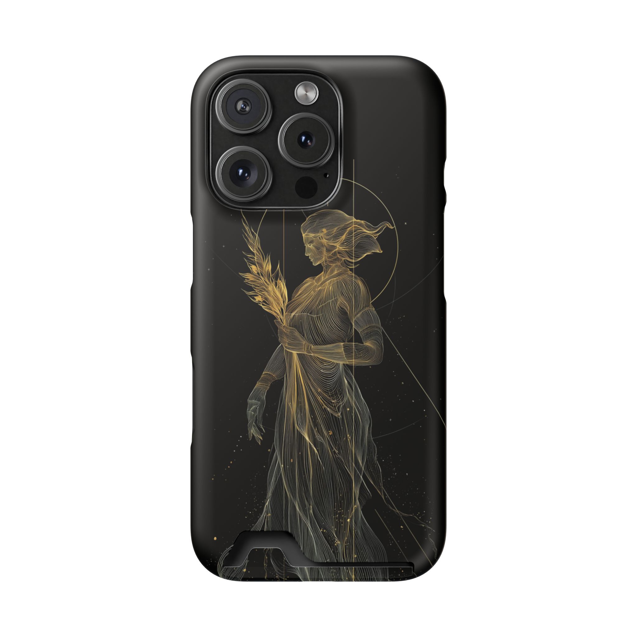 Virgo Zodiac Phone Case with Card Holder – Celestial Gold Maiden - Image 108