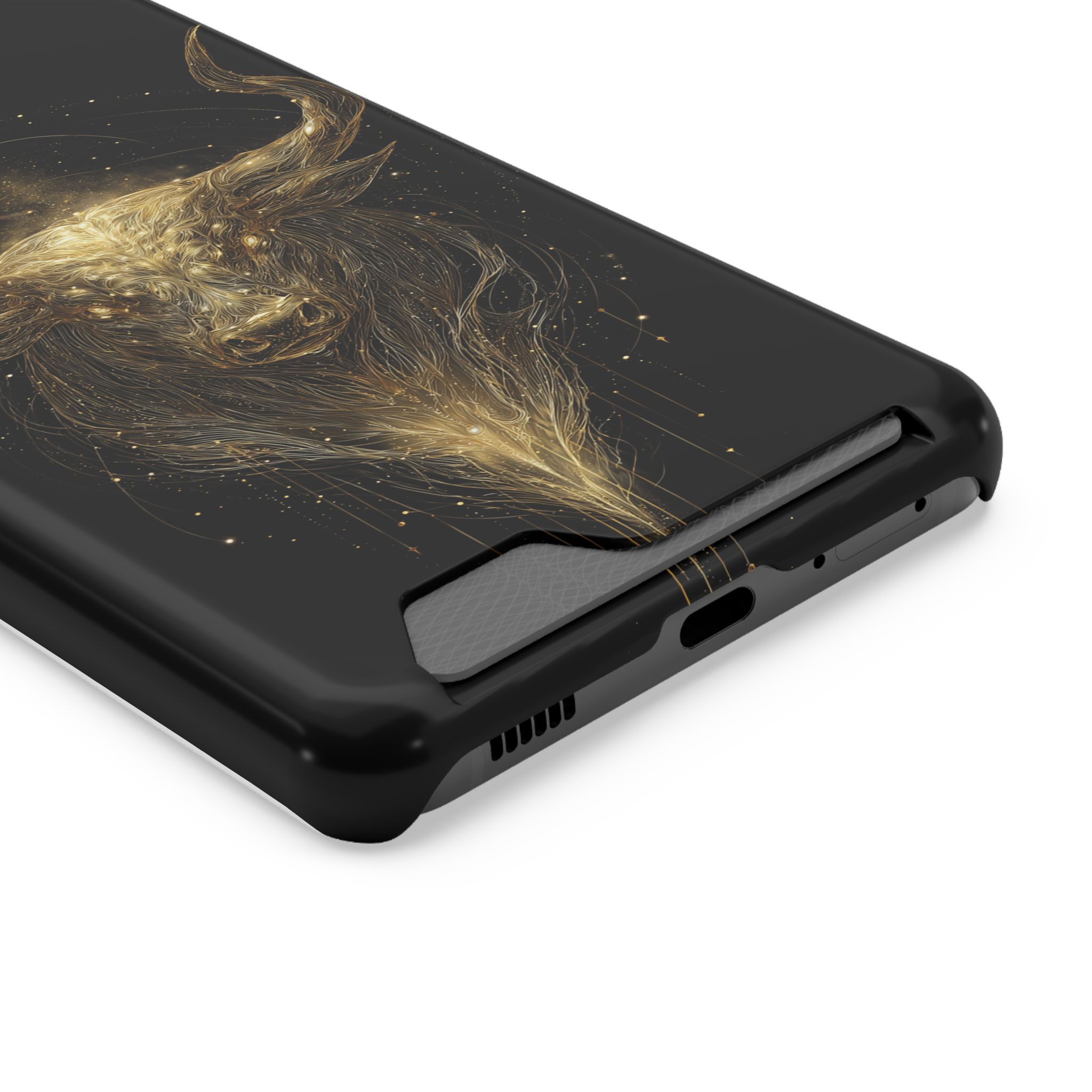 Taurus Zodiac Phone Case with Card Holder – Celestial Gold Bull - Image 66
