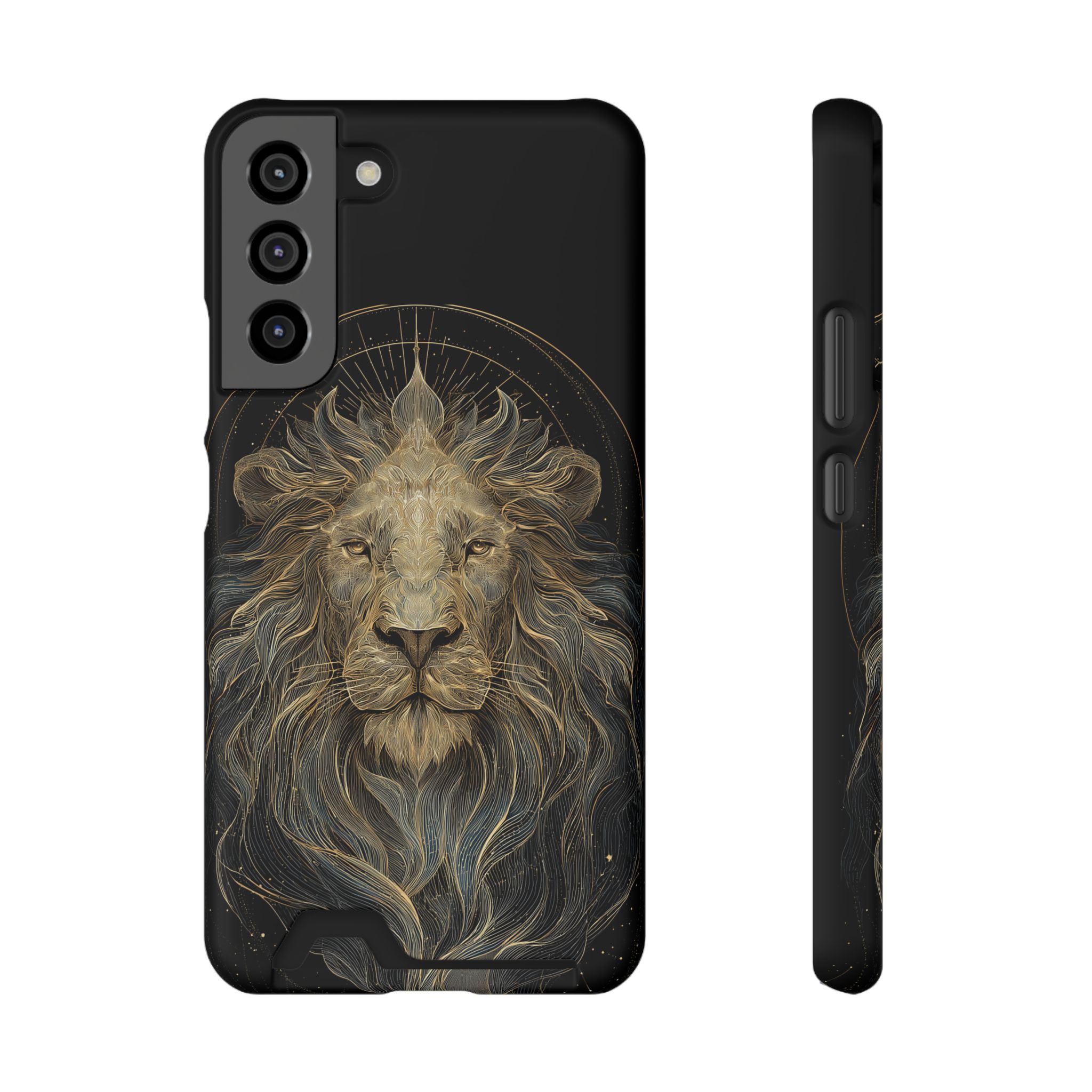 Leo Zodiac Phone Case with Card Holder – Celestial Gold Lion - Image 13