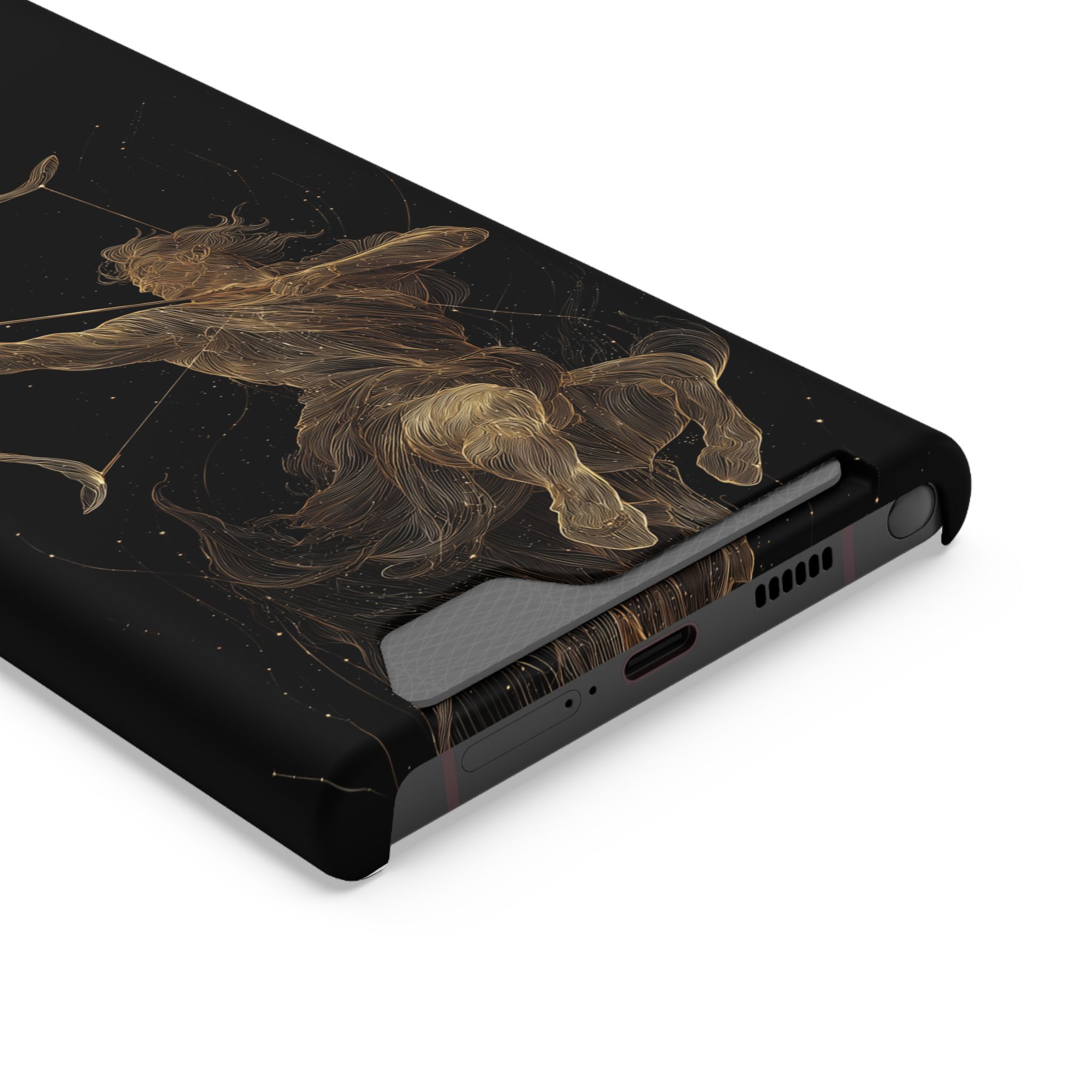 Sagittarius Zodiac Phone Case with Card Holder – Celestial Gold Archer - Image 22