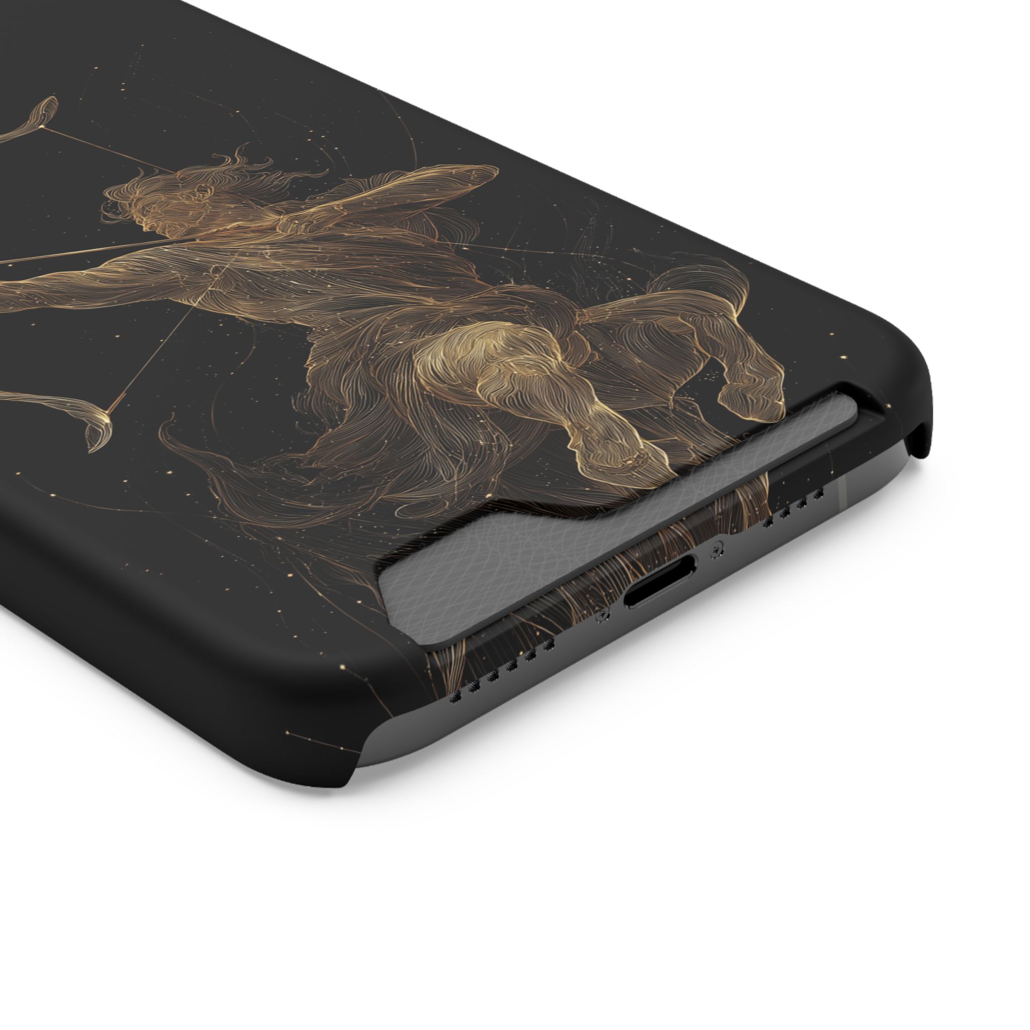 Sagittarius Zodiac Phone Case with Card Holder – Celestial Gold Archer - Image 54