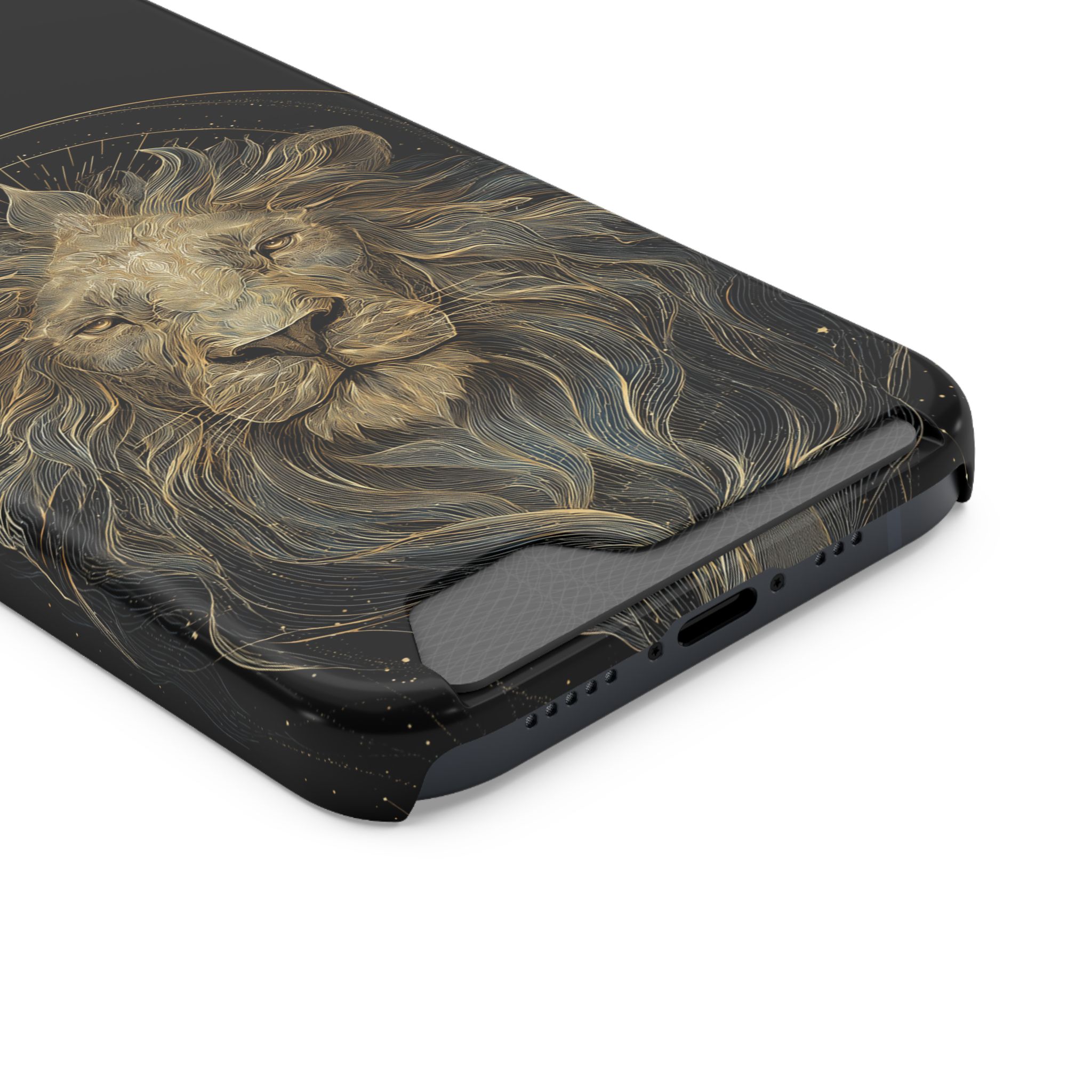 Leo Zodiac Phone Case with Card Holder – Celestial Gold Lion - Image 26