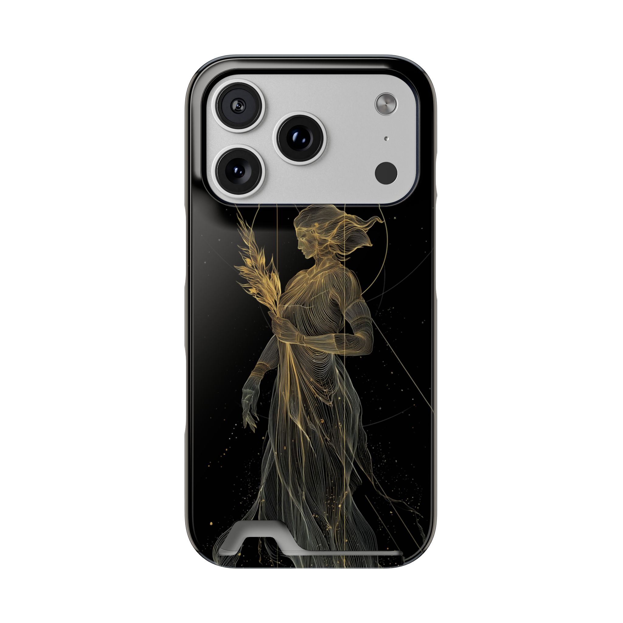 Virgo Zodiac Phone Case with Card Holder – Celestial Gold Maiden - Image 87