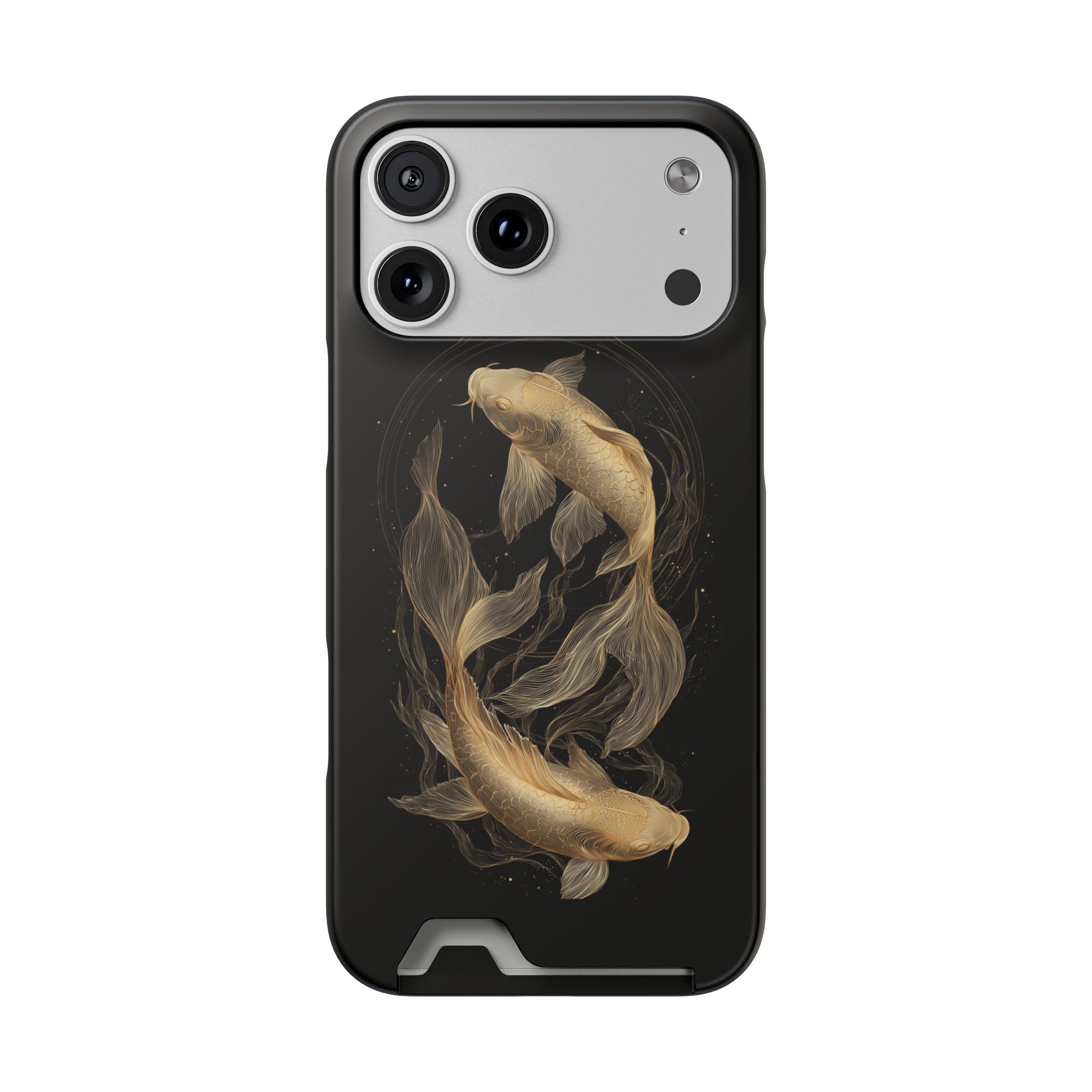Pisces Zodiac Phone Case with Card Holder – Celestial Gold Fish - Image 84