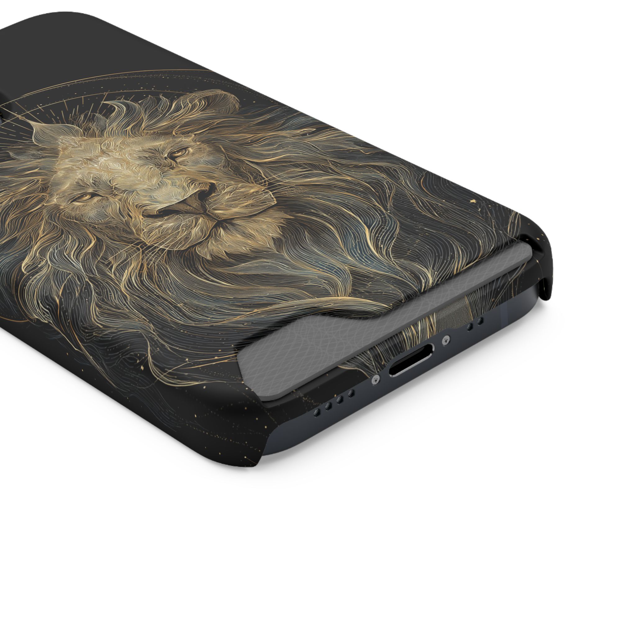 Leo Zodiac Phone Case with Card Holder – Celestial Gold Lion - Image 38