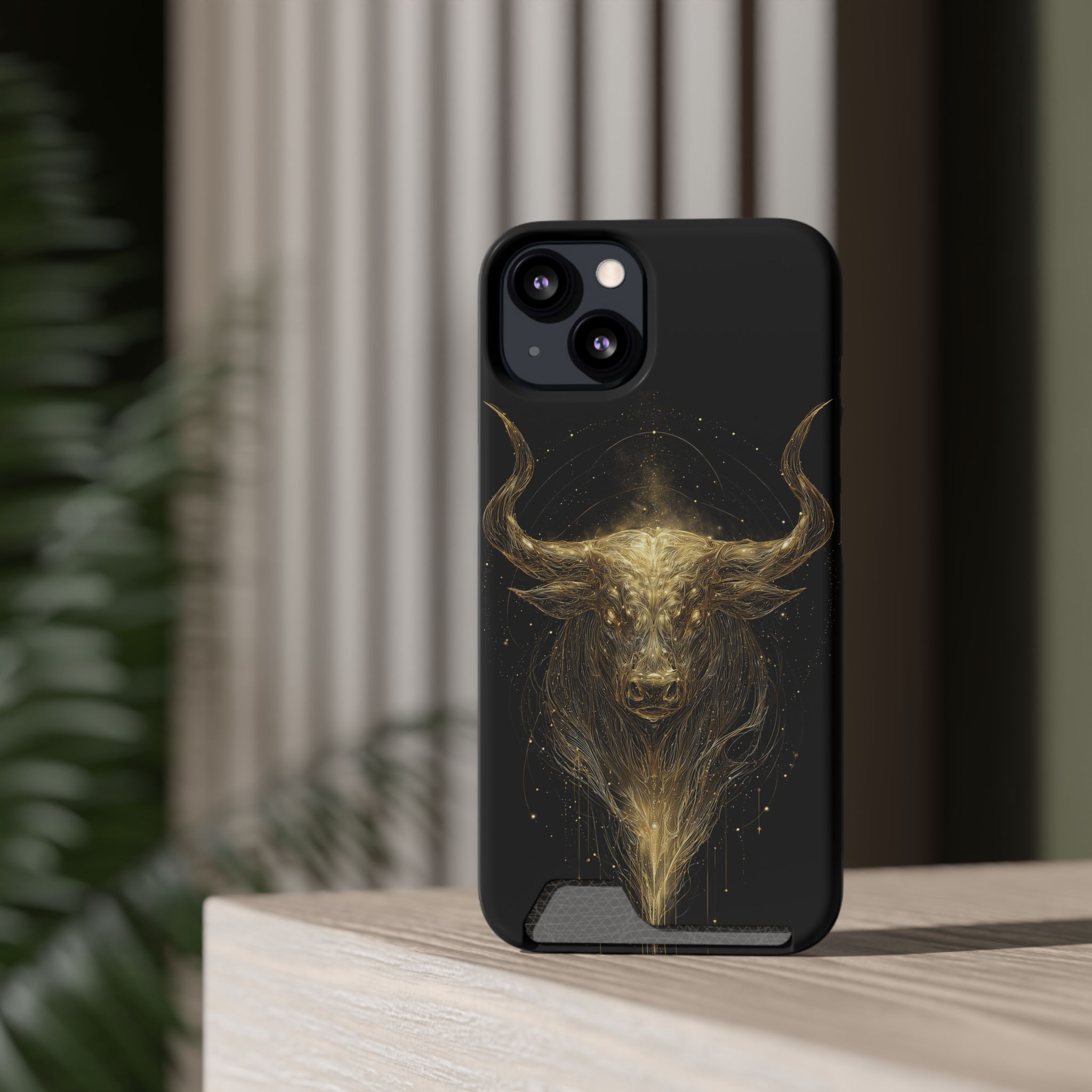 Taurus Zodiac Phone Case with Card Holder – Celestial Gold Bull - Image 28