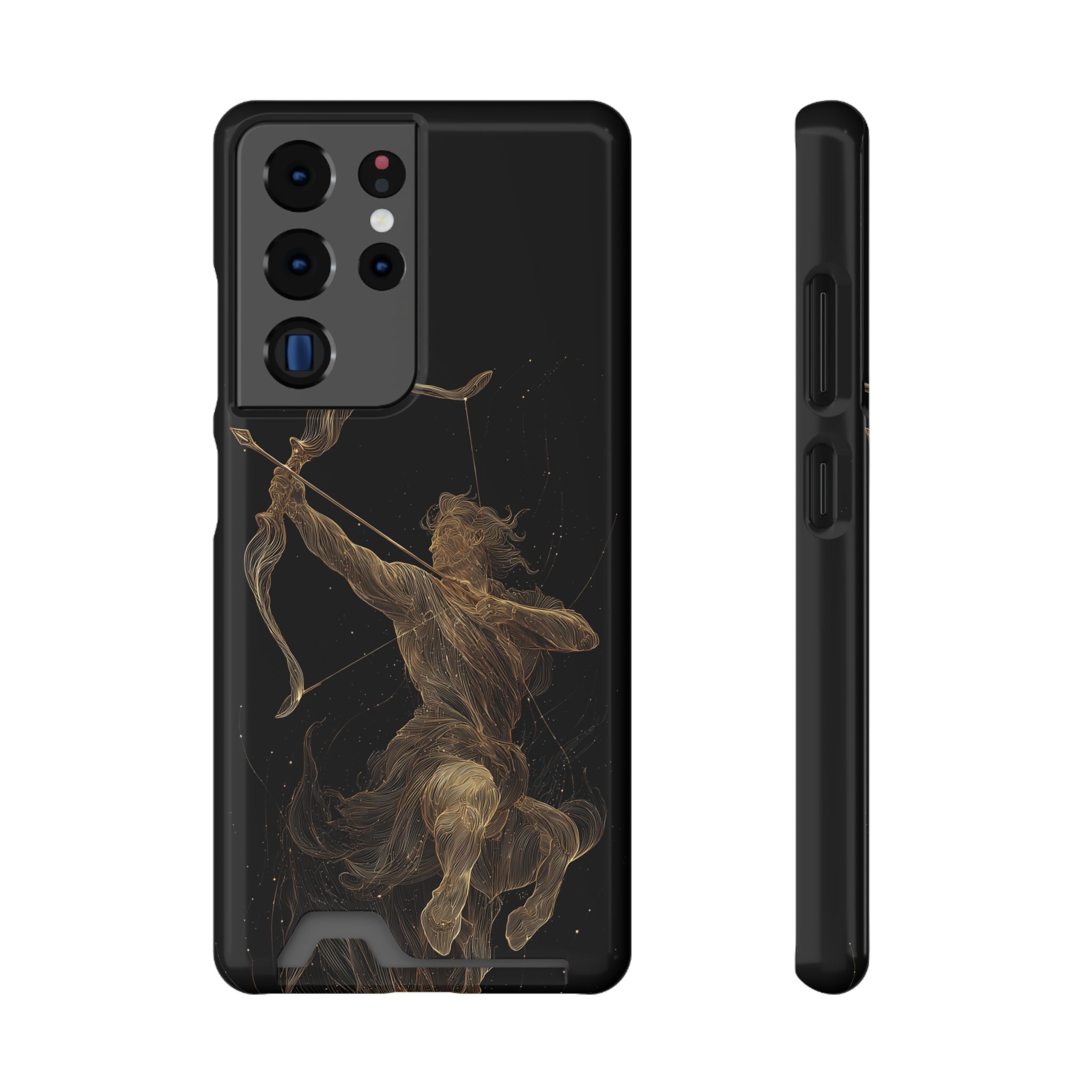 Sagittarius Zodiac Phone Case with Card Holder – Celestial Gold Archer - Image 73