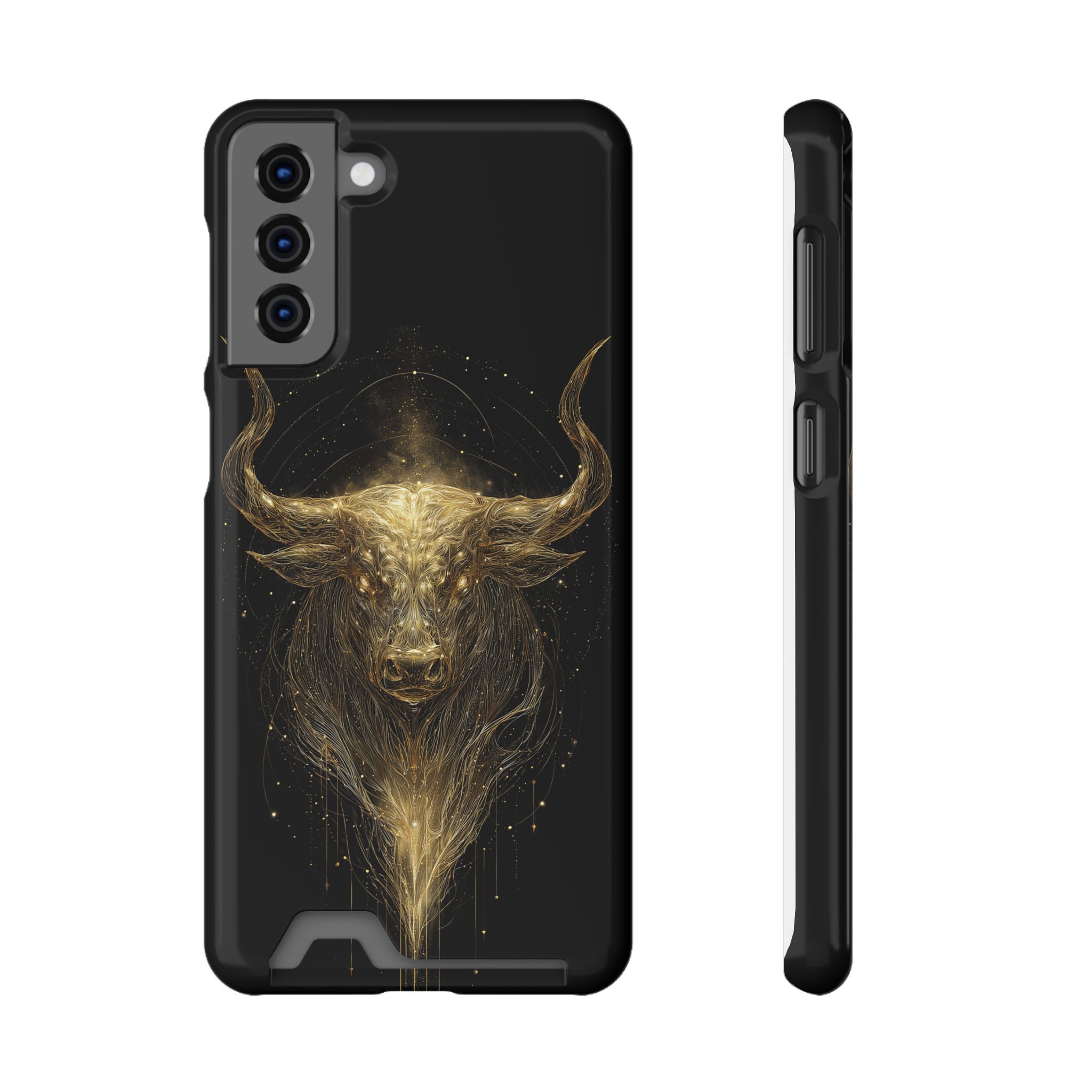 Taurus Zodiac Phone Case with Card Holder – Celestial Gold Bull - Image 65