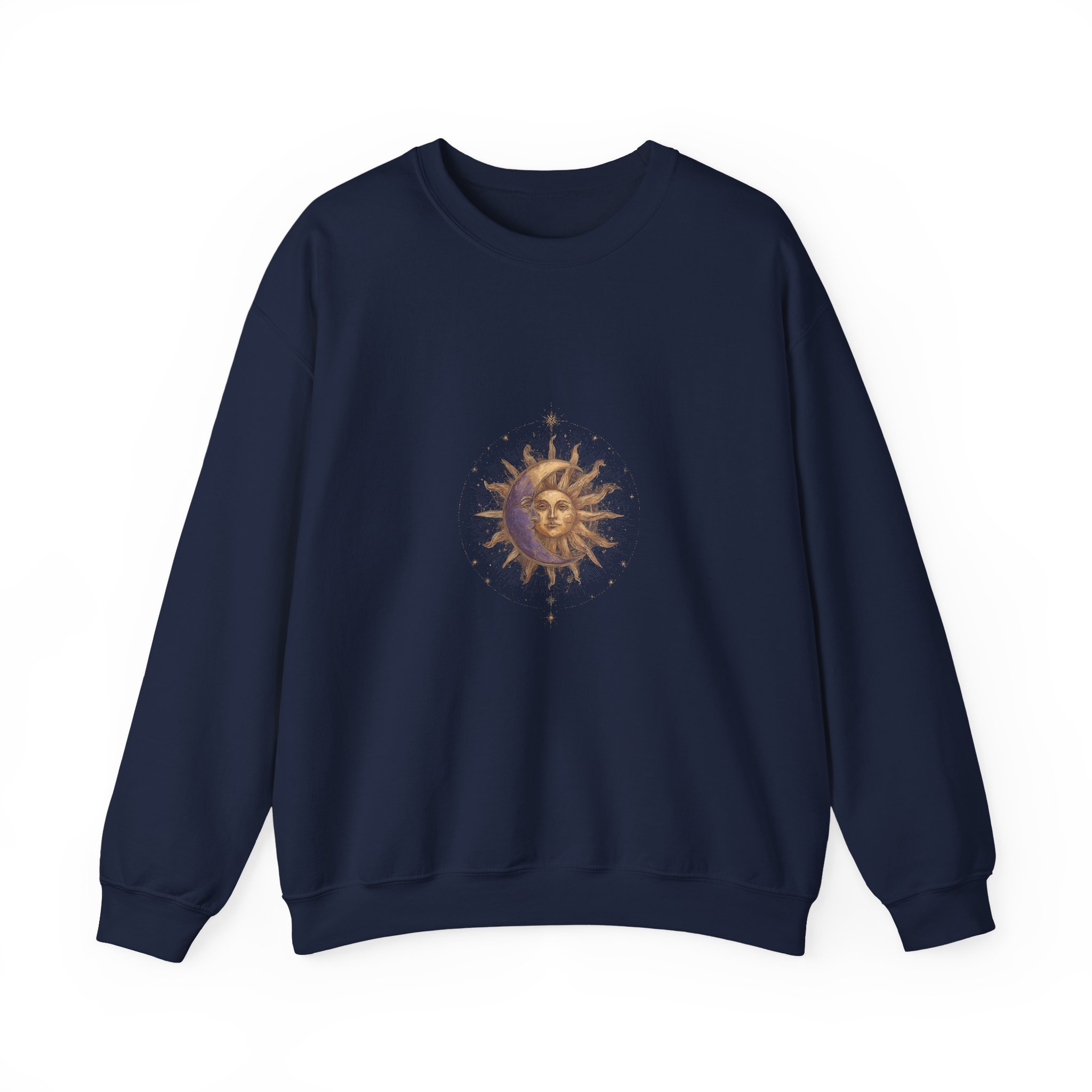 Celestial Sun & Moon Sweatshirt – Gold Cosmic Astrology Crewneck - Image 5