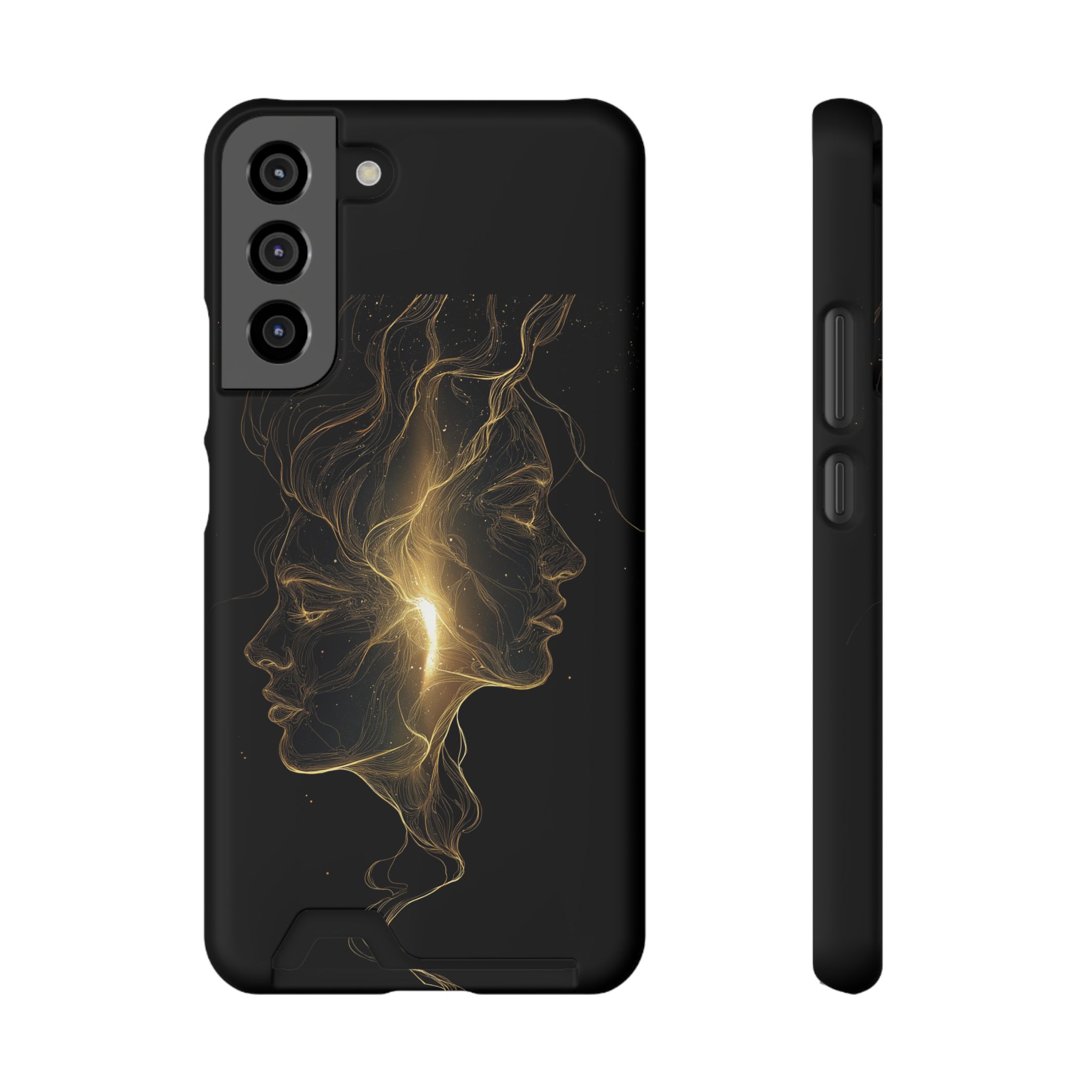 Gemini Zodiac Phone Case with Card Holder – Celestial Gold Twins - Image 13