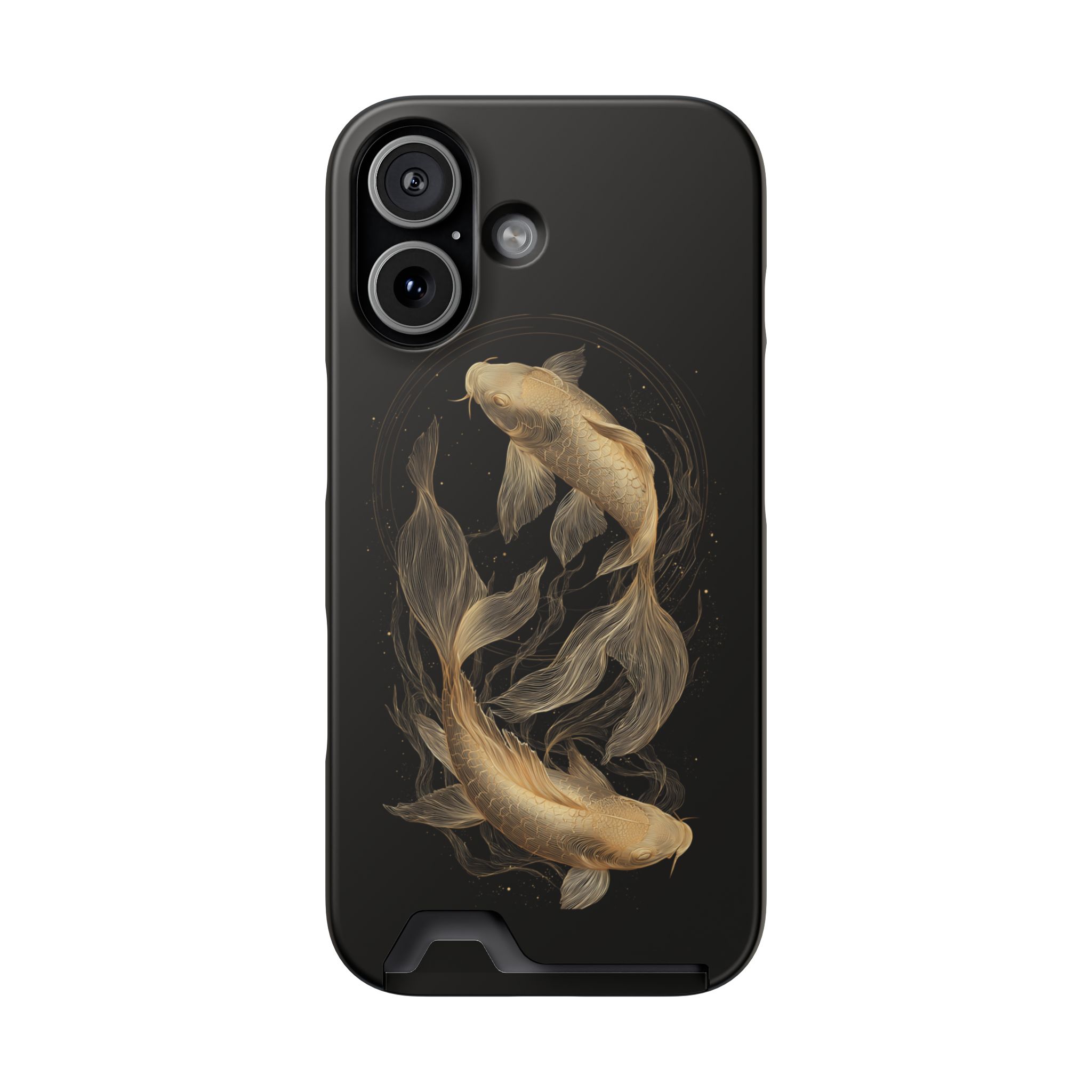 Pisces Zodiac Phone Case with Card Holder – Celestial Gold Fish - Image 81