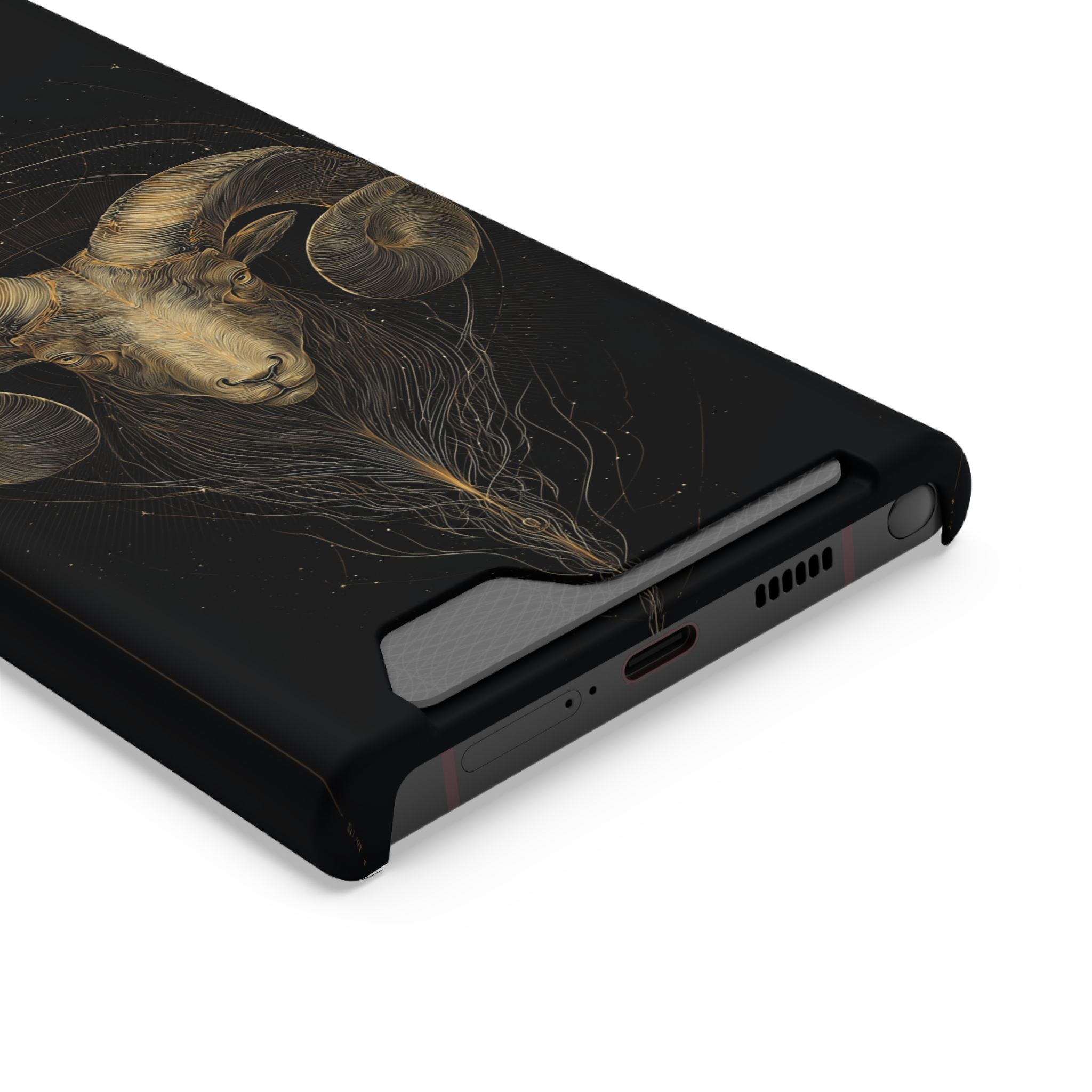 Aries Zodiac Phone Case with Card Holder – Celestial Gold Constellation - Image 22