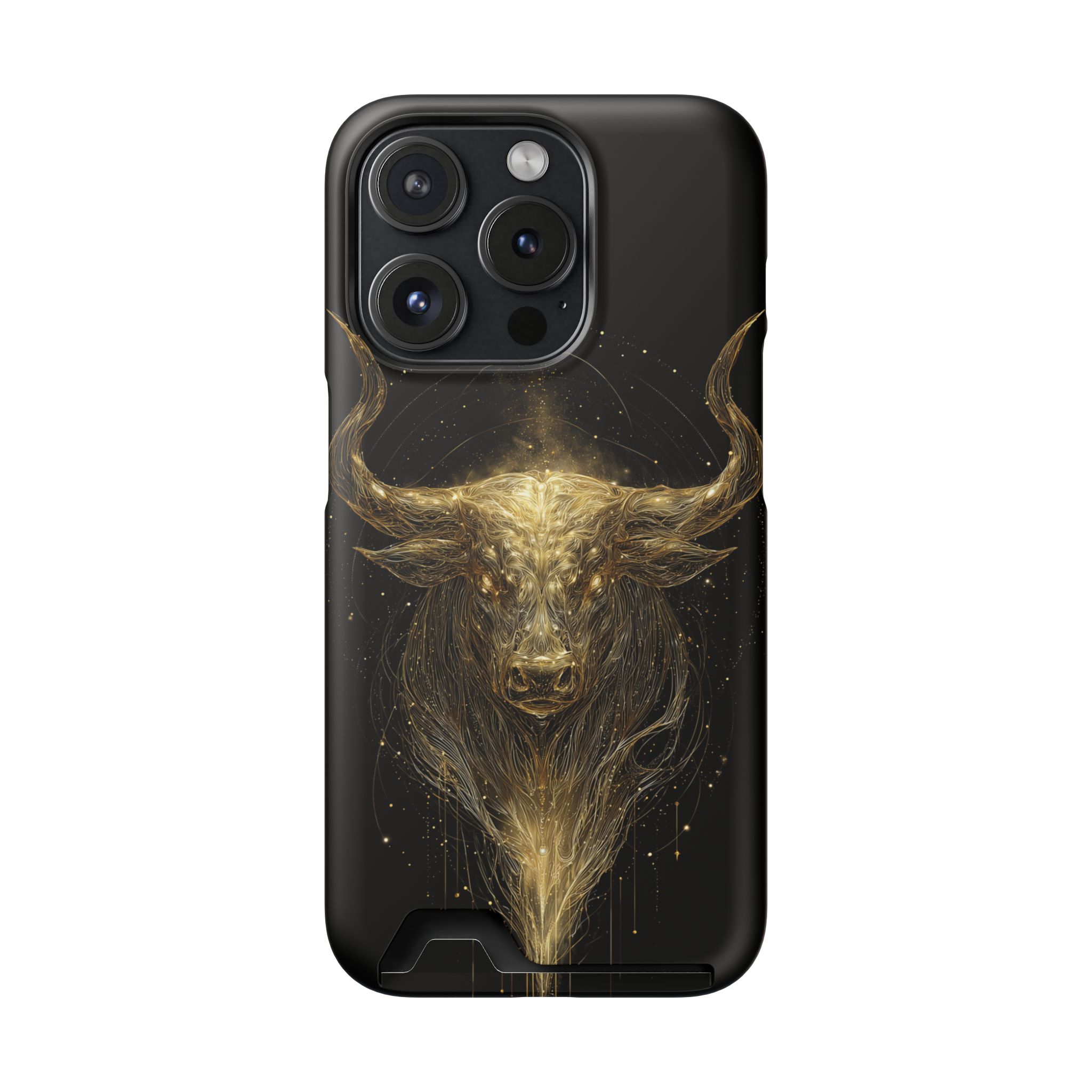 Taurus Zodiac Phone Case with Card Holder – Celestial Gold Bull - Image 100