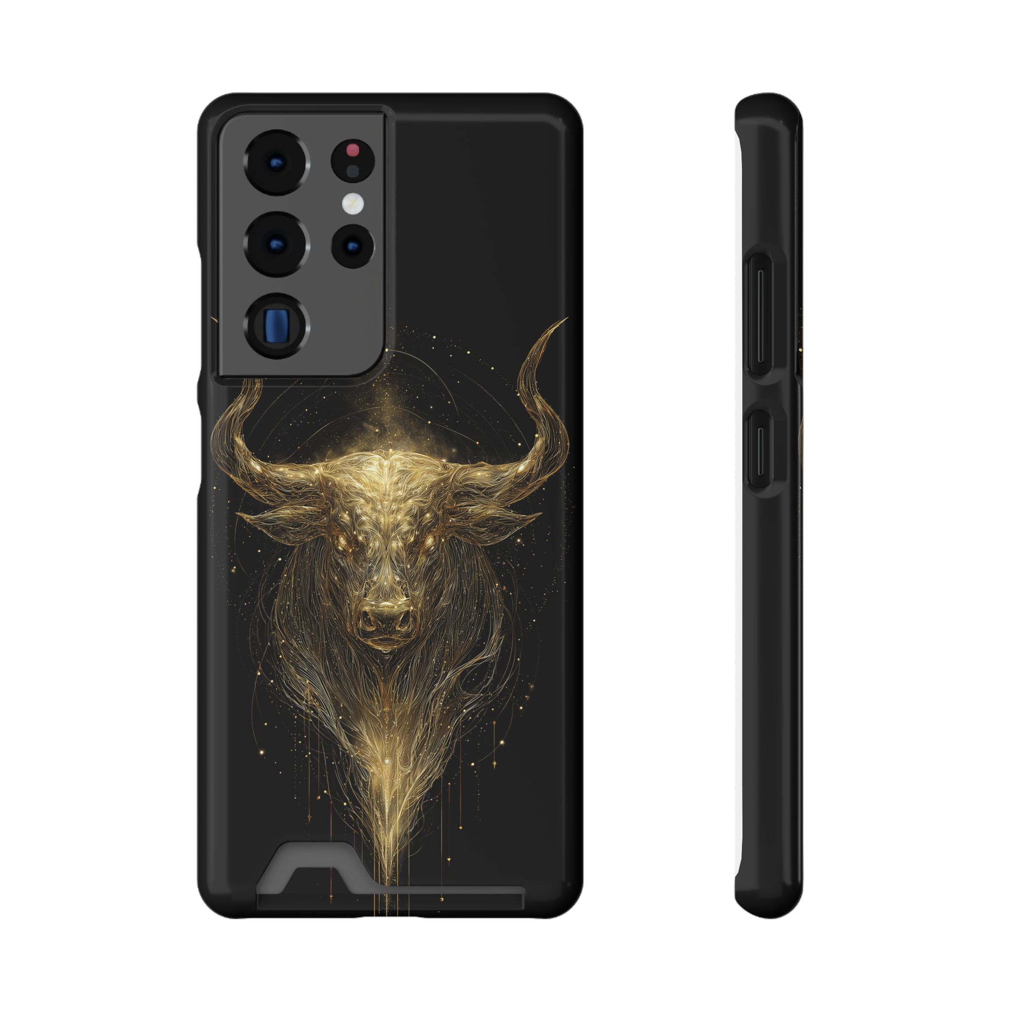 Taurus Zodiac Phone Case with Card Holder – Celestial Gold Bull - Image 73