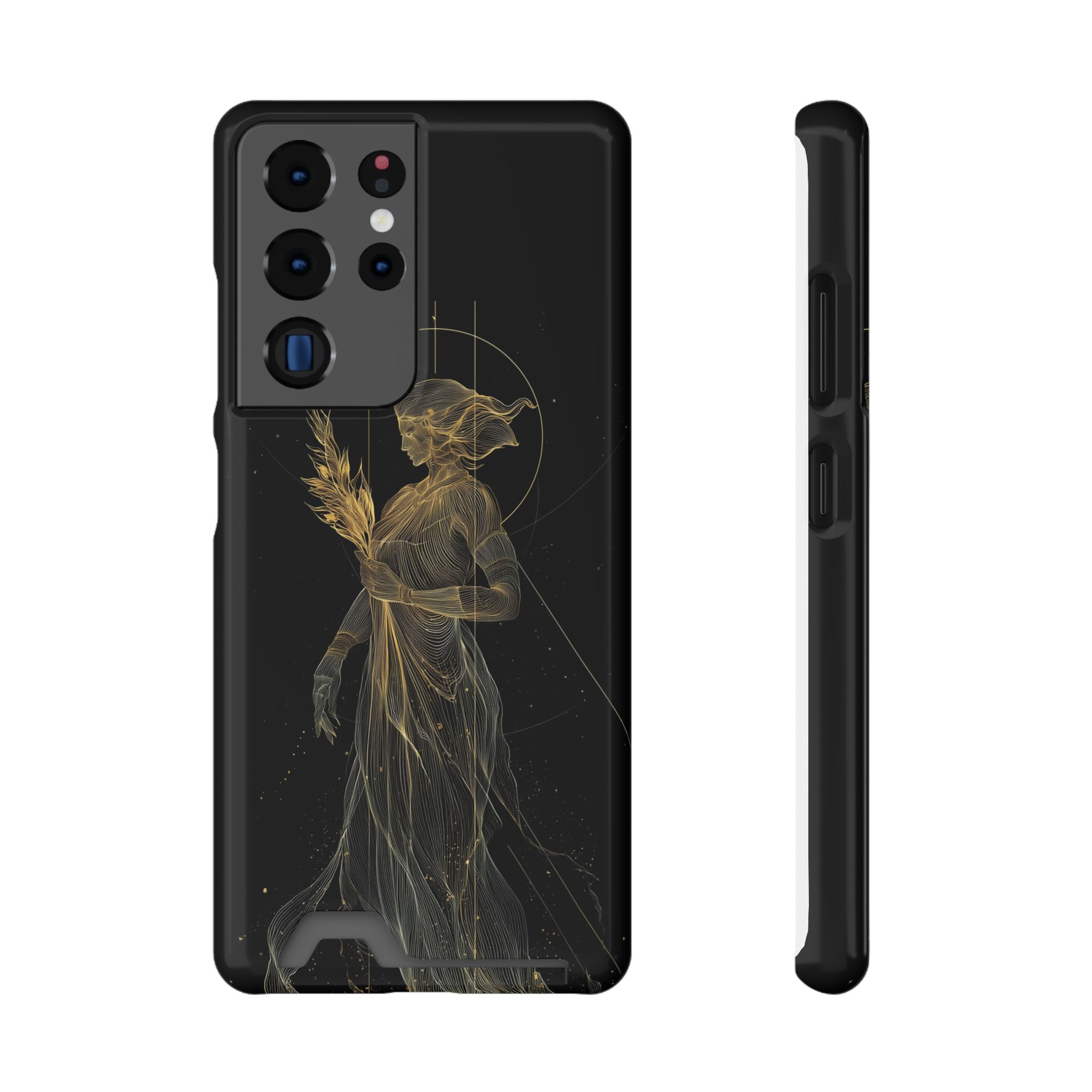 Virgo Zodiac Phone Case with Card Holder – Celestial Gold Maiden - Image 73