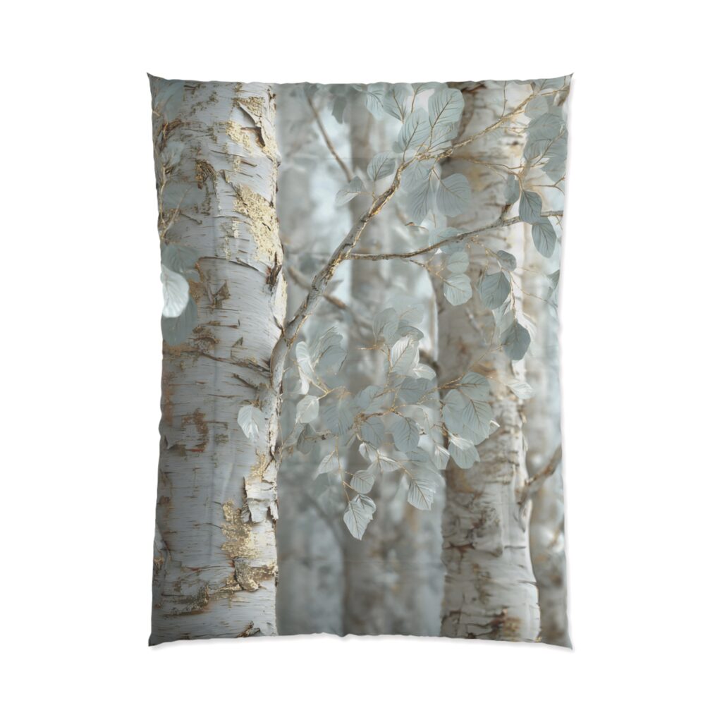 Silver Birch Comforter – Serene Scandinavian Woodland