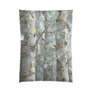 Silver Birch Comforter – Serene Scandinavian Woodland